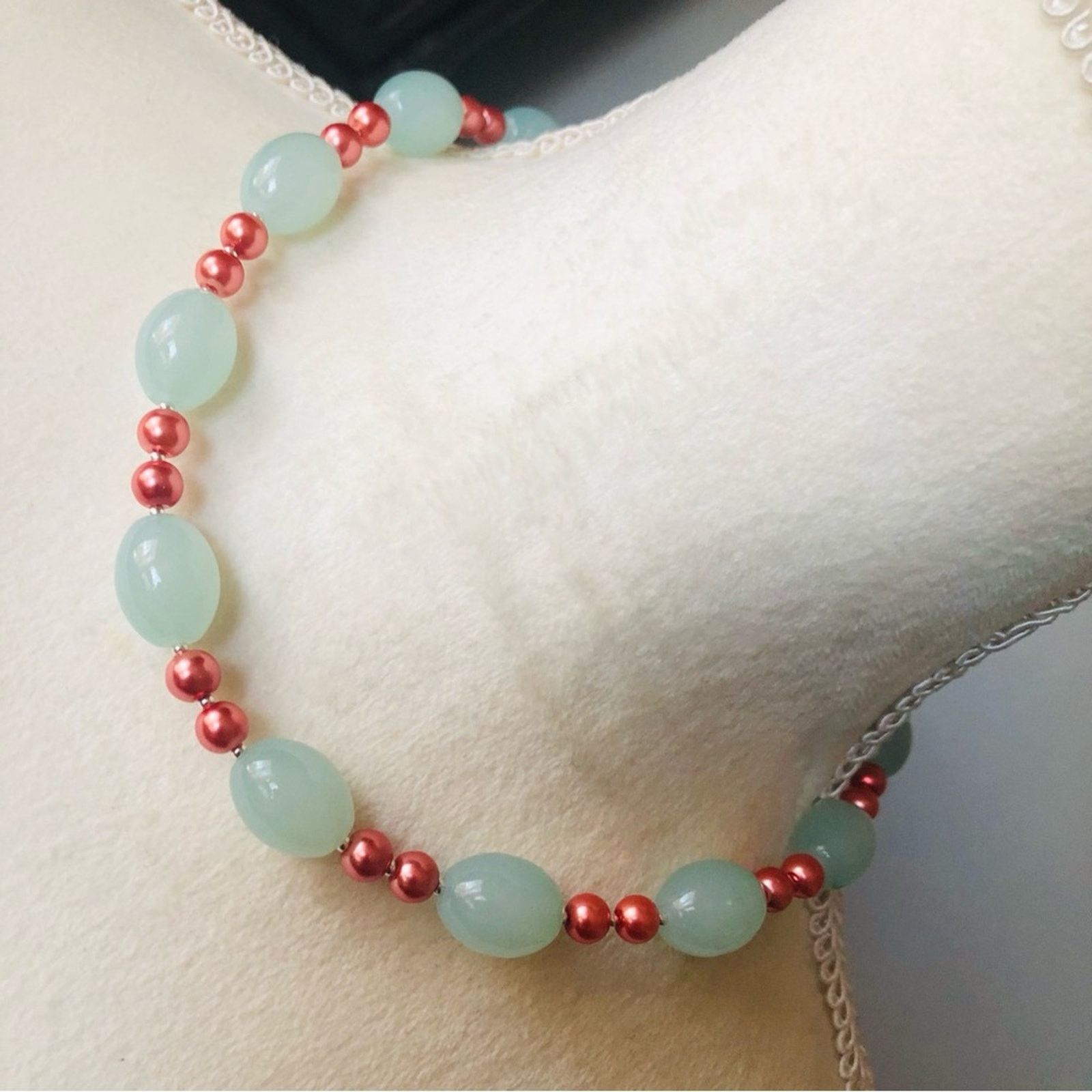 Handmade Handcrafted repurpose barrel opalite Pearl necklace Size ONE SIZE - 1 Thumbnail