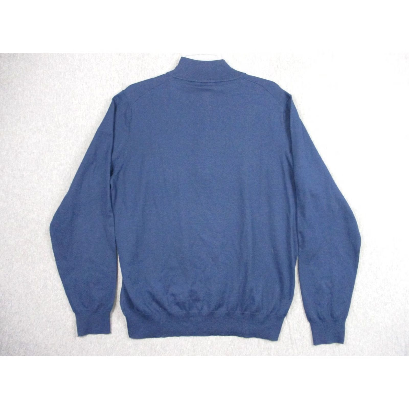 Faherty Faherty Mens Sweater L Blue 1/4 Zip Mock Neck Knit Pullover Coolmax Moisture Wicking Size US L / EU 52-54 / 3 - 6 Thumbnail