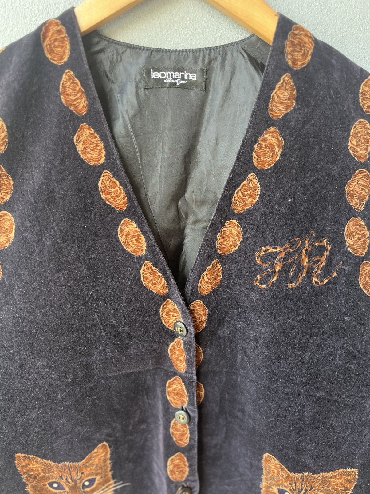 Vintage Vintage Leomarina Boutique Kitten Velvet Vest Size M / US 6-8 / IT 42-44 - 2 Thumbnail