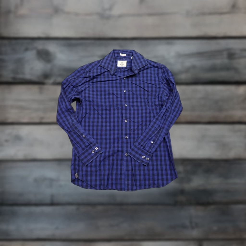Todd Snyder Todd Snyder Button-Up Shirt Mens 15.5 32/33 Blue Plaid 2-Ply Cotton Classic Fit Size US L / EU 52-54 / 3 - 1 Thumbnail