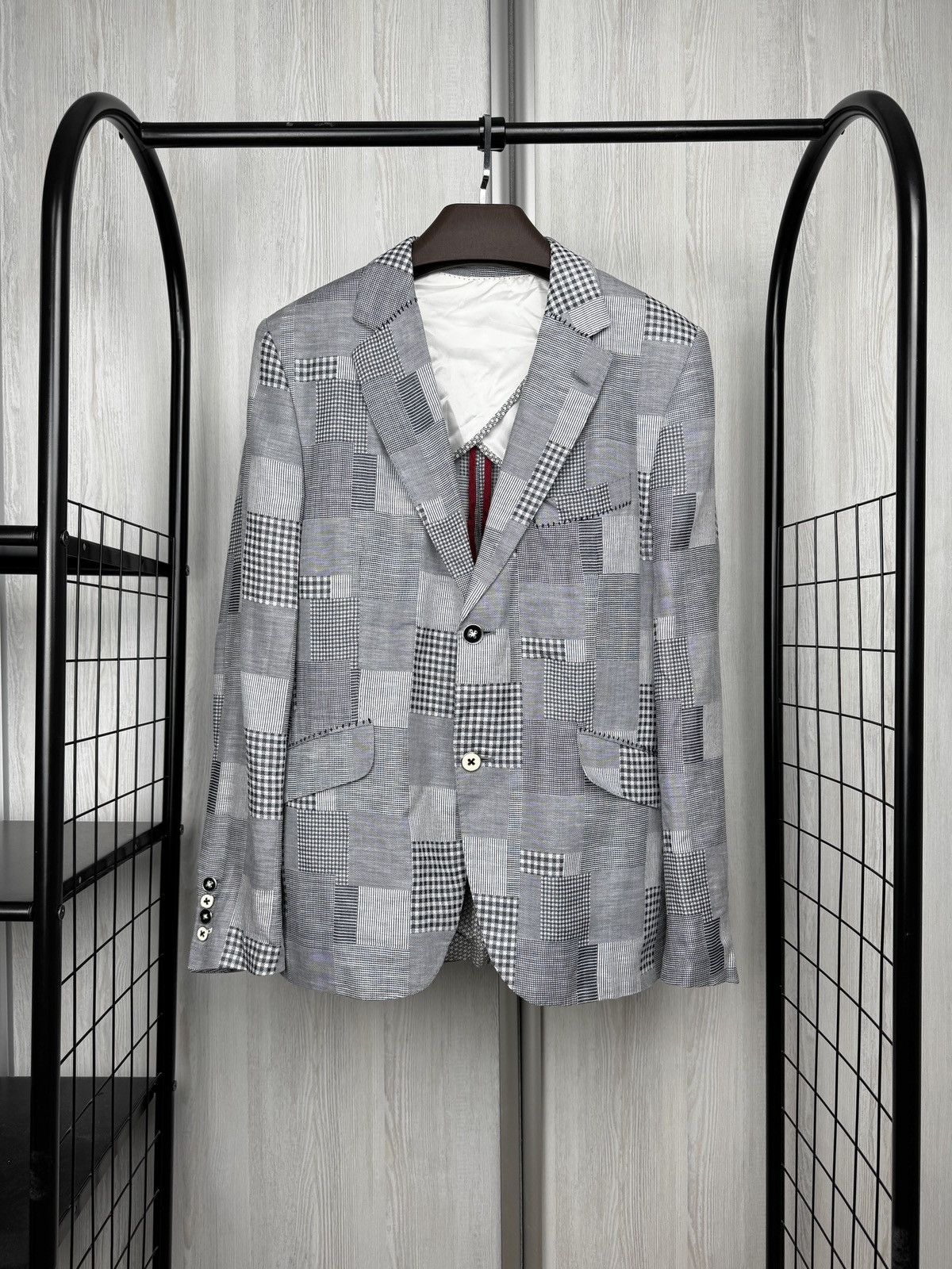 Other Holland Esquire Patchwork Cotton Linen Blazer Vest Set Suit Size 38R - 5 Thumbnail