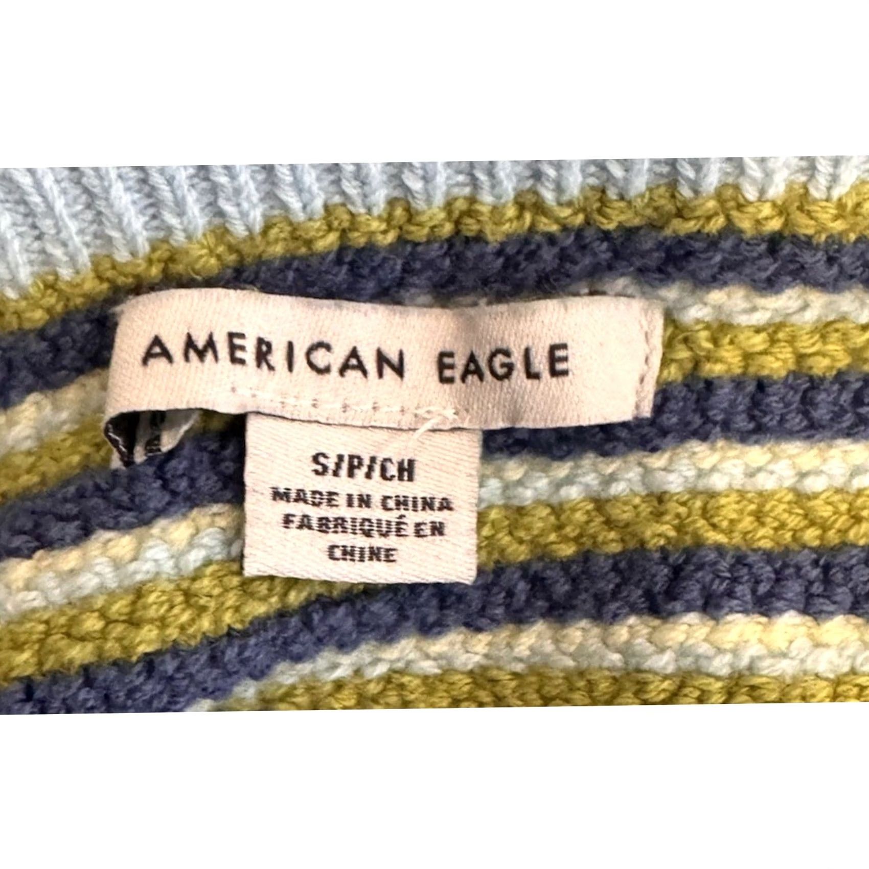 American Eagle Outfitters American Eagle Outfitters Cropped Tank Top Sleeveless High Neck Crochet Multicolor Women's Size S Size S / US 4 / IT 40 - 4 Thumbnail