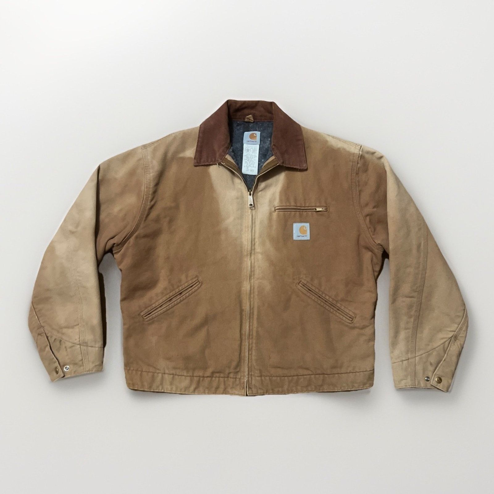 Carhartt Vintage 90s Carhartt J01 Detroit Jacket 46 Distress Faded Size US L / EU 52-54 / 3 - 1 Thumbnail