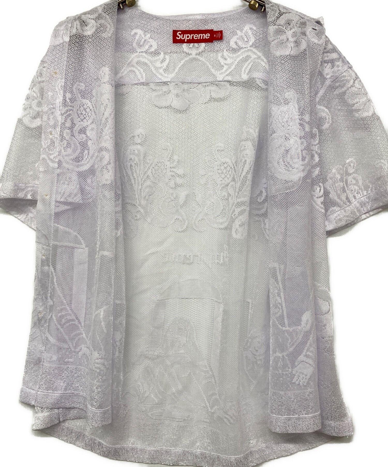 SUPREME 25SS Last Supper Lace Short Sleeve Shirt White S