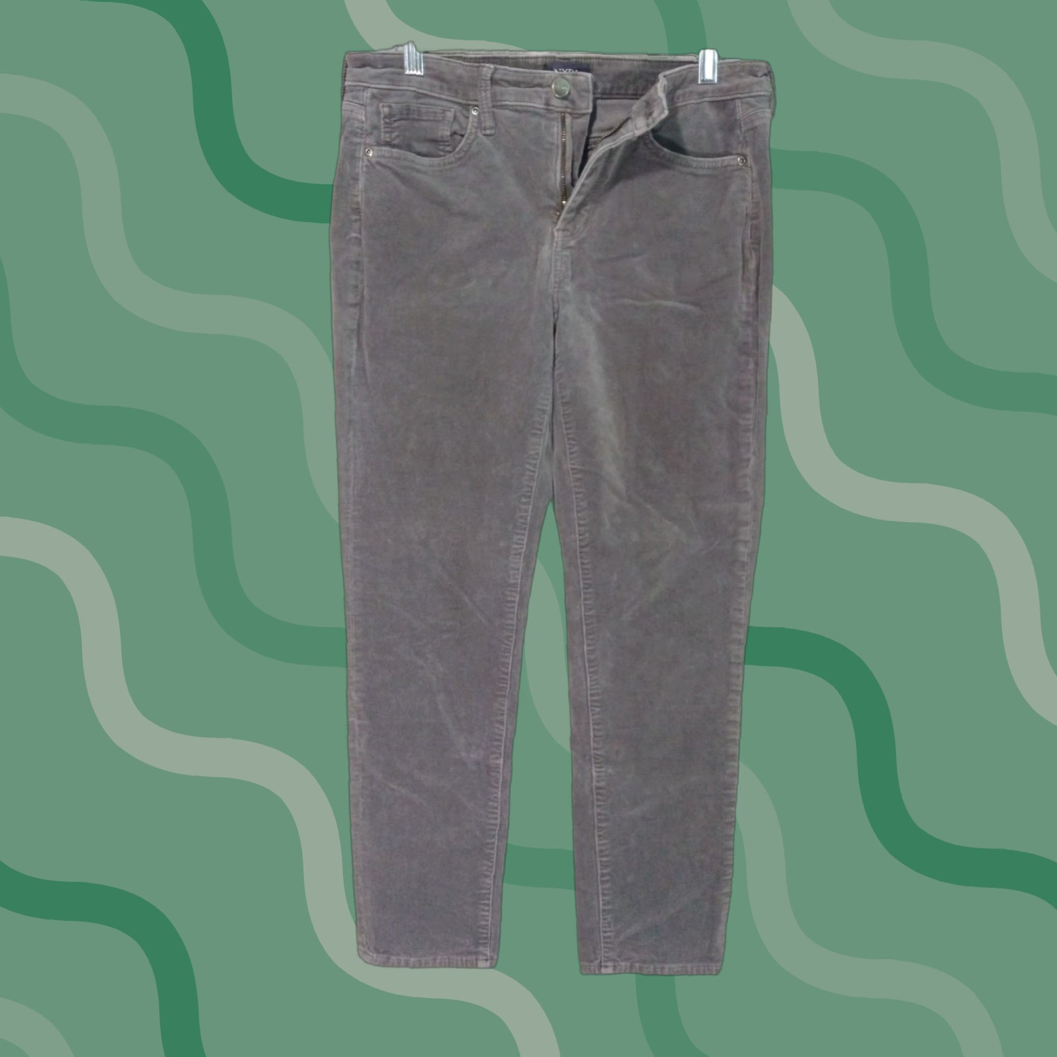 NYDJ NYDJ Pants Womens 6 Gray Corduroy Mid Rise Stretch Girlfriend Chino Size 28" / US 6 / IT 42 - 1 Thumbnail