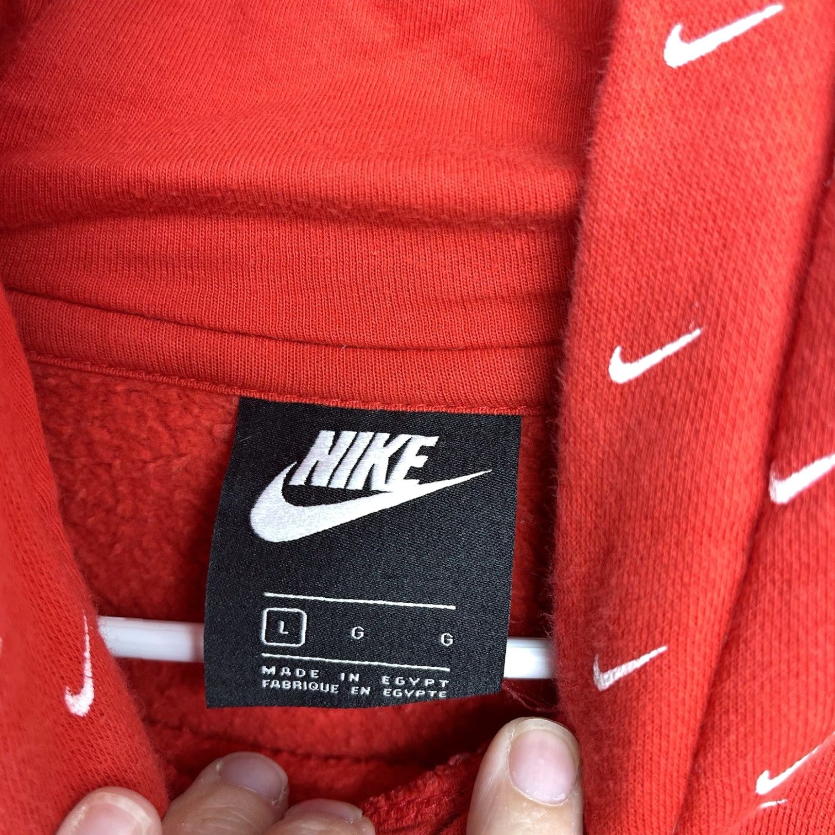 Nike VINTAGE Nike Hoodie Mens Large Fleece Club Pullover Sweatshirt Sports AOP Swoosh y2k Red Size US XS / EU 42 / 0 - 2 Thumbnail