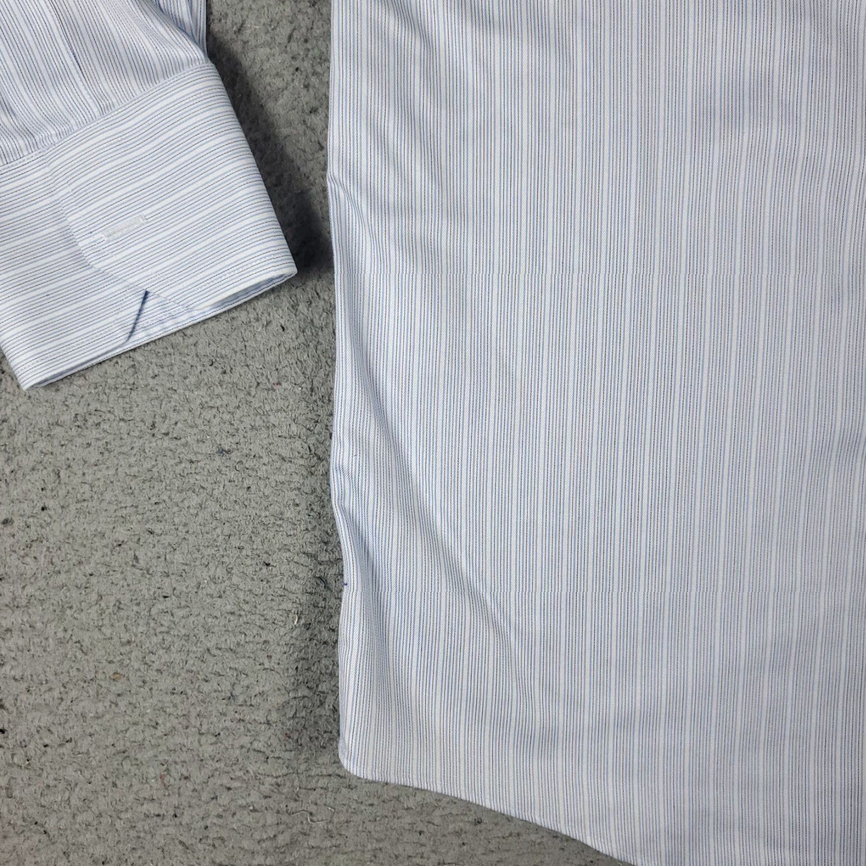 Brooks Brothers VINTAGE Brooks Brothers Dress Shirt Mens Size 16 Blue Striped Cotton Business Casual Formal Workwear Size 42R - 3 Thumbnail