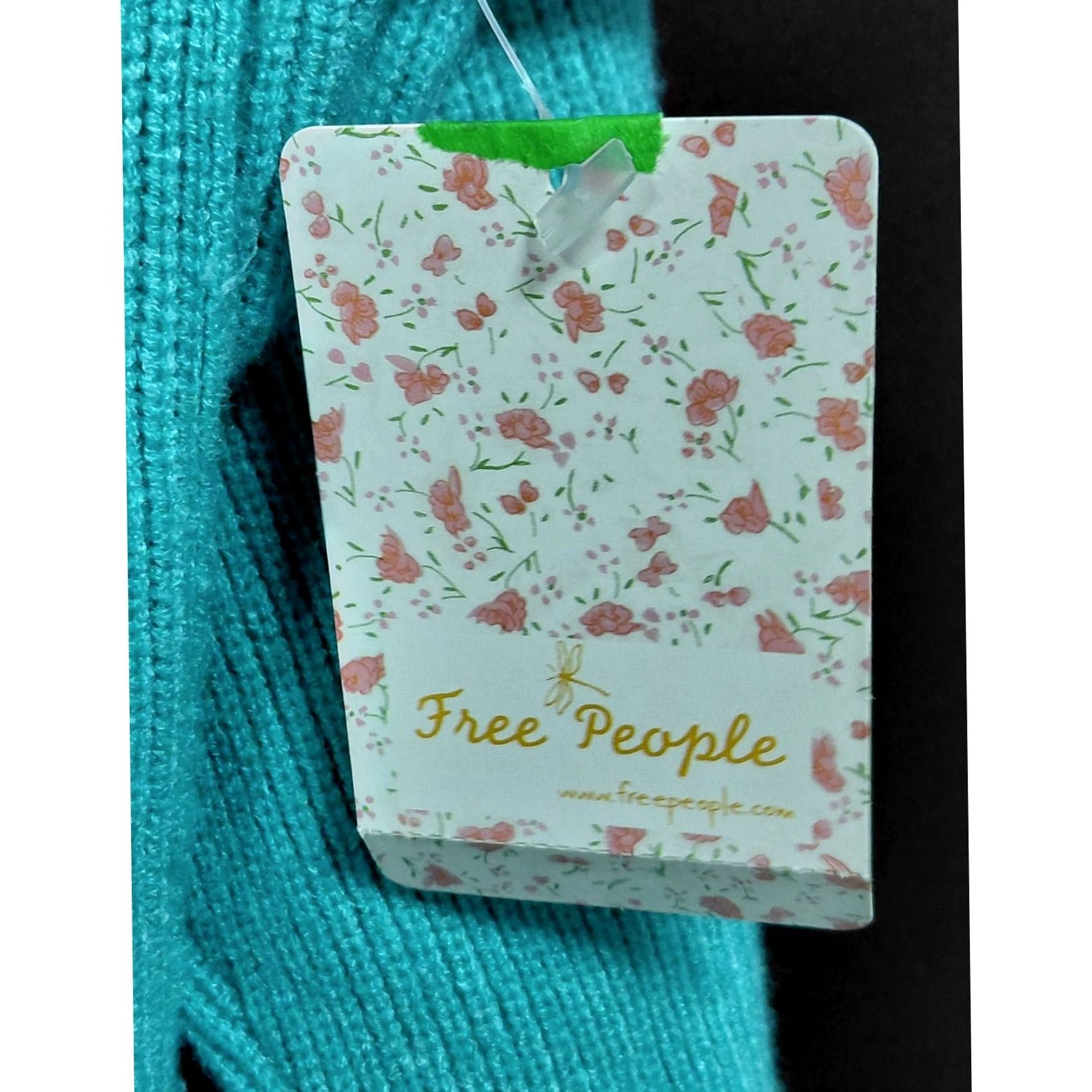 Free People Free People Knit Cowl Neck Sweater Solid Turquoise Long Sleeve Women Size S Size S / US 4 / IT 40 - 4 Thumbnail