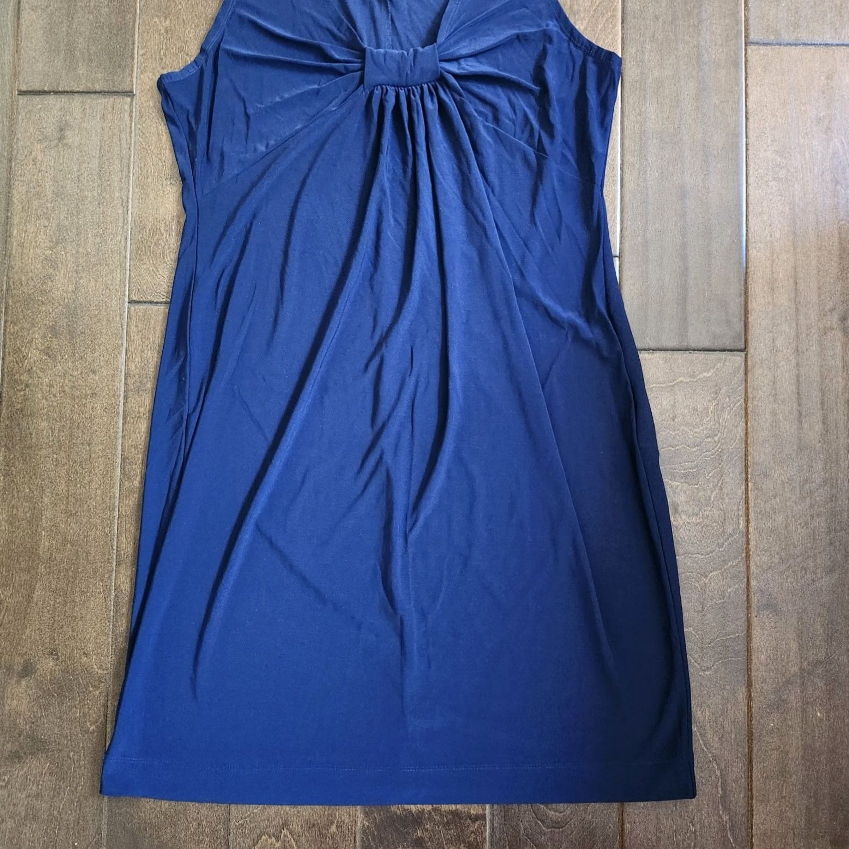 Vintage Jonathan Martin Women's Navy Blue Sleeveless Maxi Dress Size 14 - Long Polyester Spandex Size XL / US 12-14 / IT 48-50 - 2 Thumbnail