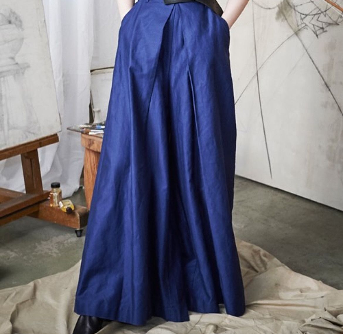 Beams Plus 2000s Ray Beams Kimono Flare Hakama Box Tuck Wide Pants Size US 33 - 10 Thumbnail