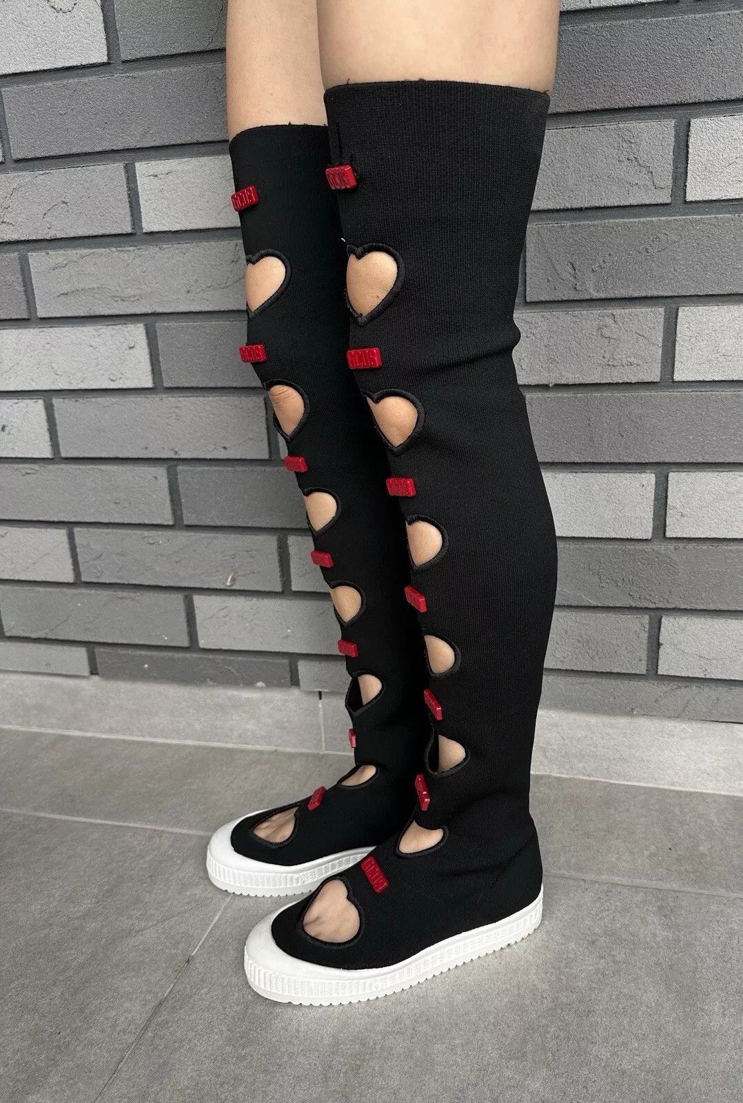 GCDS GCDS Hight Knee Socks Sneakers Leather Shoes Heart Size US 7 / IT 37 - 6 Thumbnail