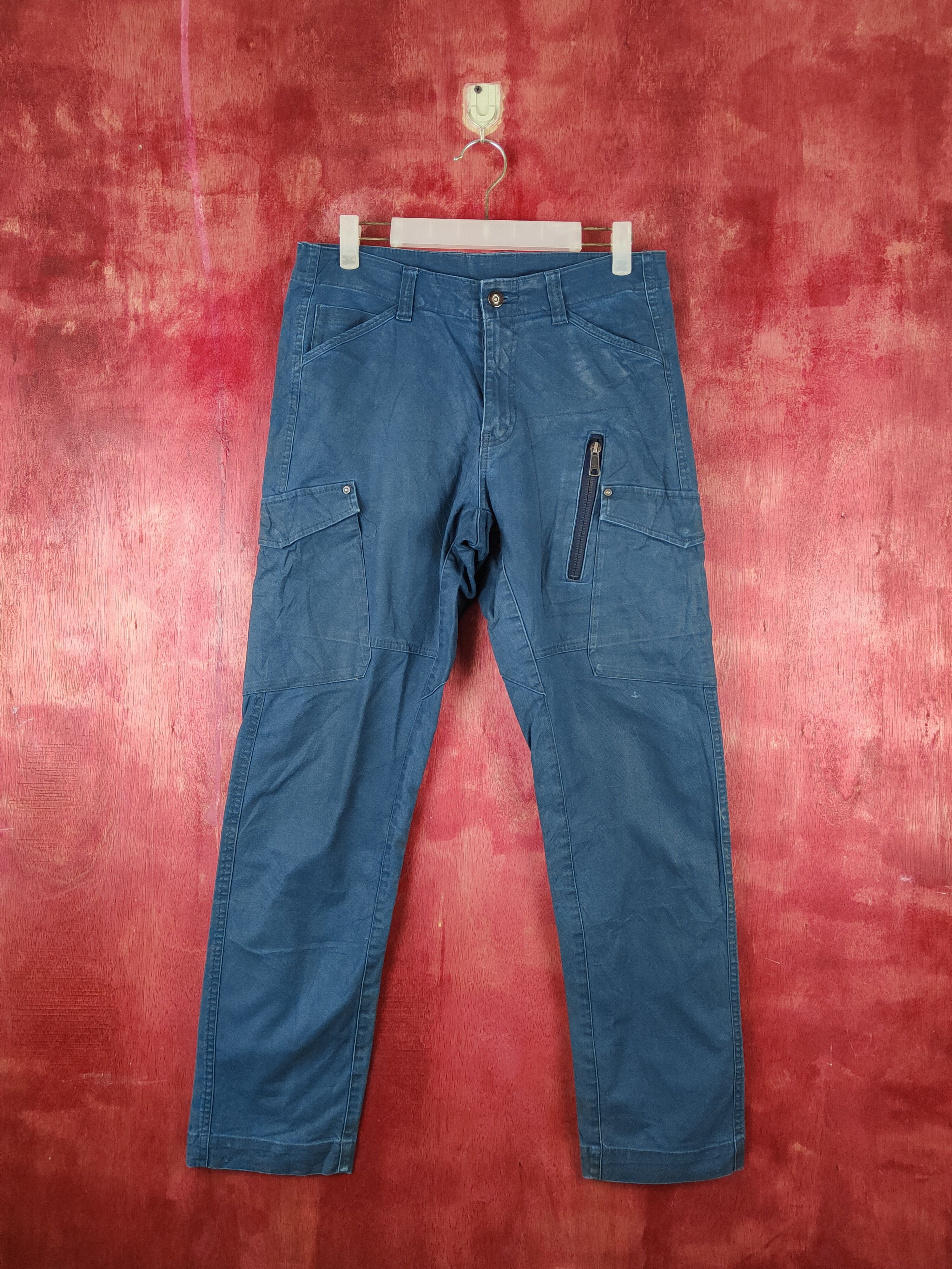 Japanese Brand Genba-Xebec Blue Multipocket Tactical Cargo Pants #S1317 Size US 30 / EU 46 - 1 Thumbnail