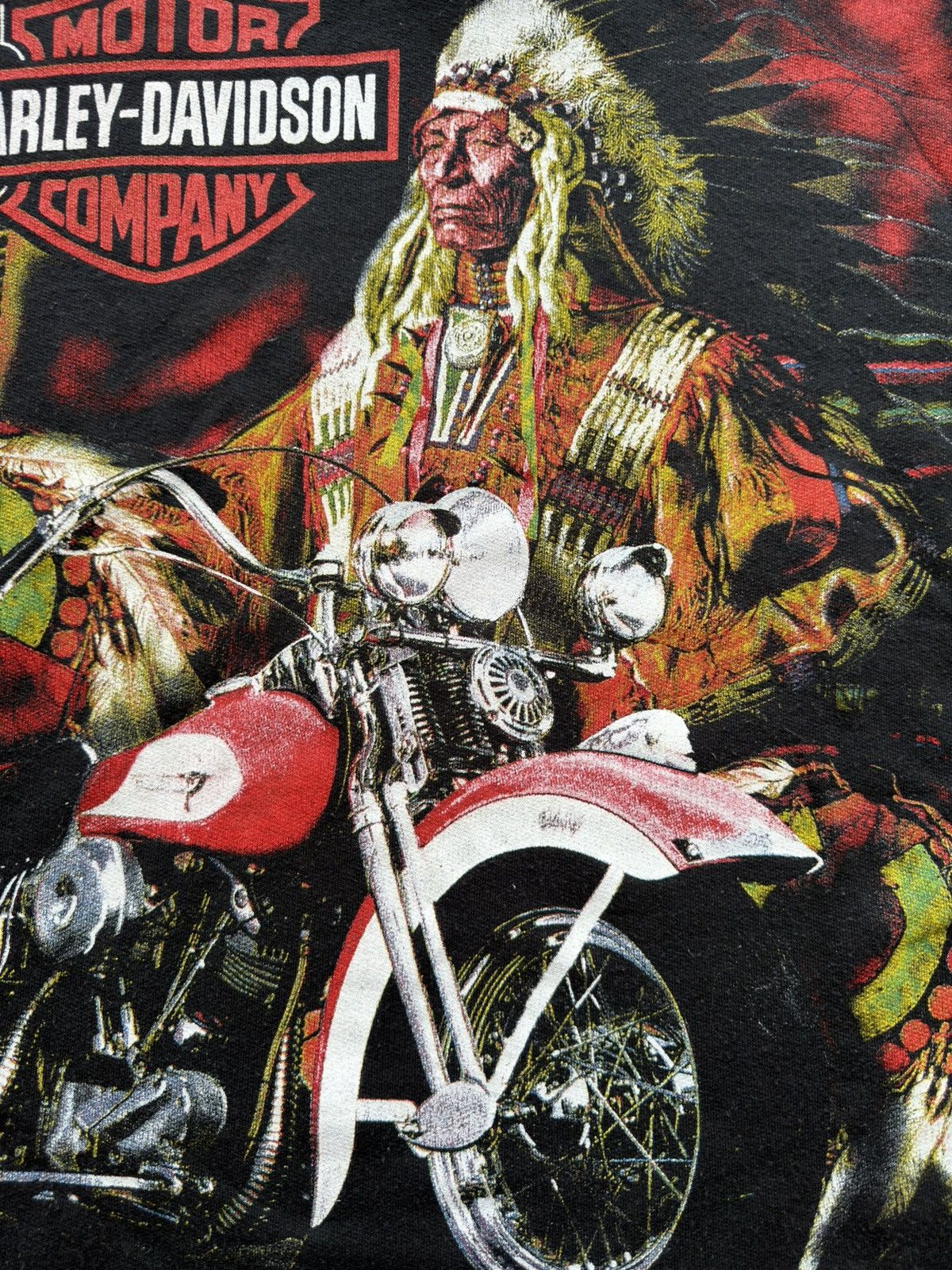 Harley Davidson *RARE* 90s VINTAGE EMPIRE HOODIE HARLEY DAVIDSON USA AOP Size US XL / EU 56 / 4 - 8 Thumbnail