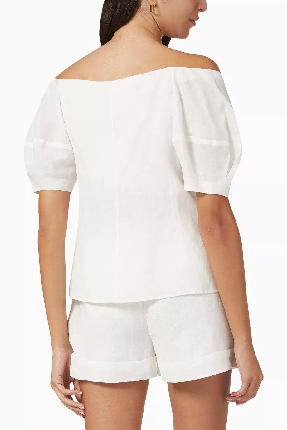 Chloe o1y0825 Linen Shirt in White Size S / US 4 / IT 40 - 3 Thumbnail
