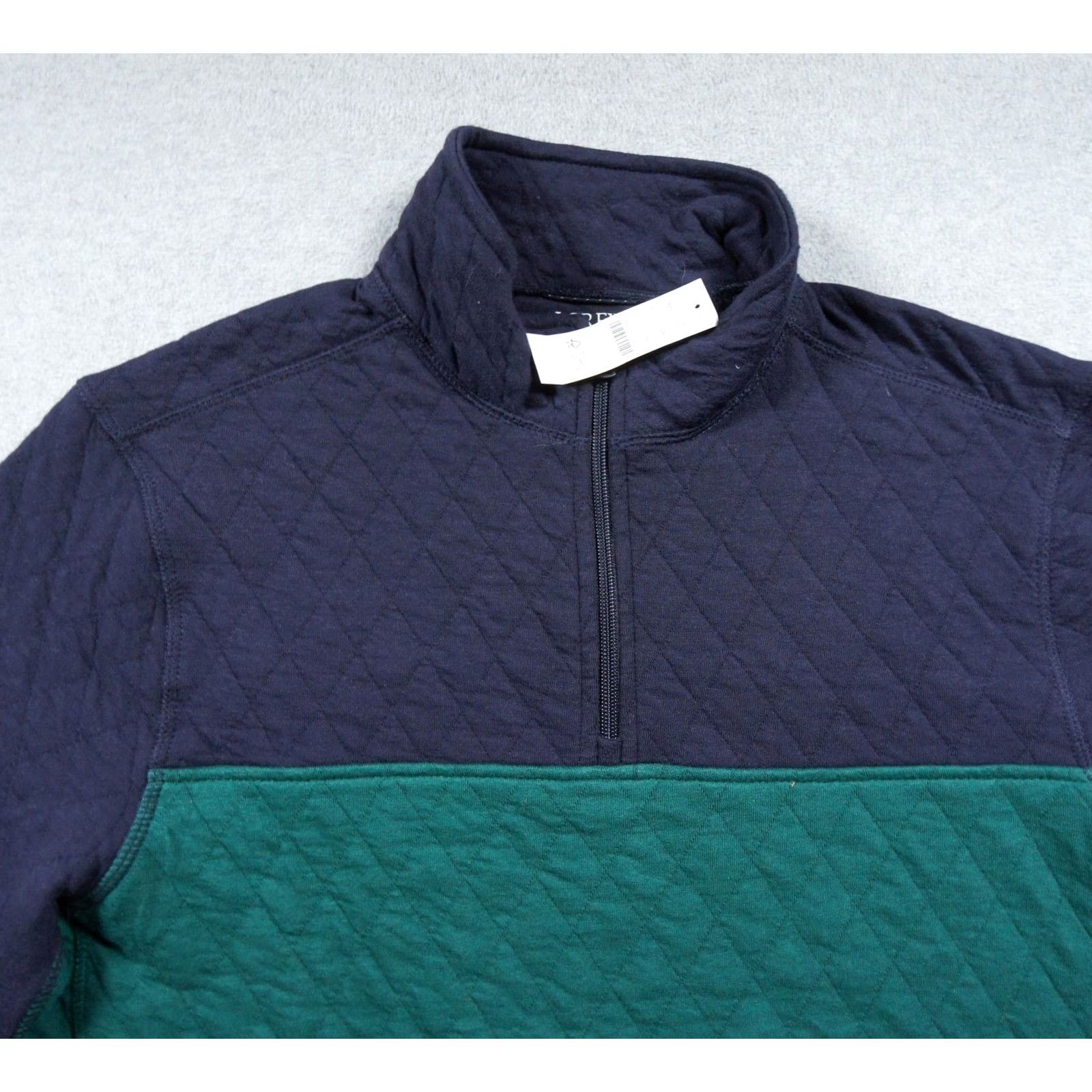 J.Crew JCrew Sweatshirt Mens Medium Green Colorblock Quilted 1/4 Zip Sweater NEW Size US M / EU 48-50 / 2 - 2 Thumbnail