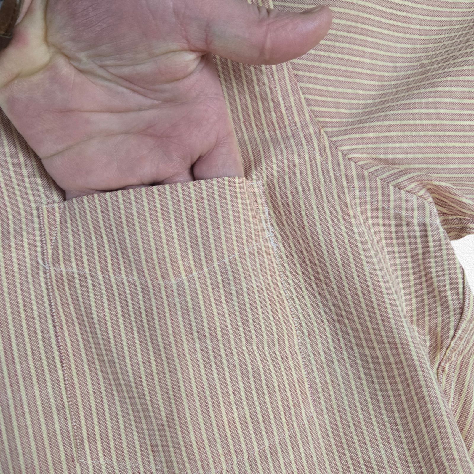 Vintage 60s Red Striped Retro Workwear Button Down Size Medium Size US M / EU 48-50 / 2 - 4 Thumbnail
