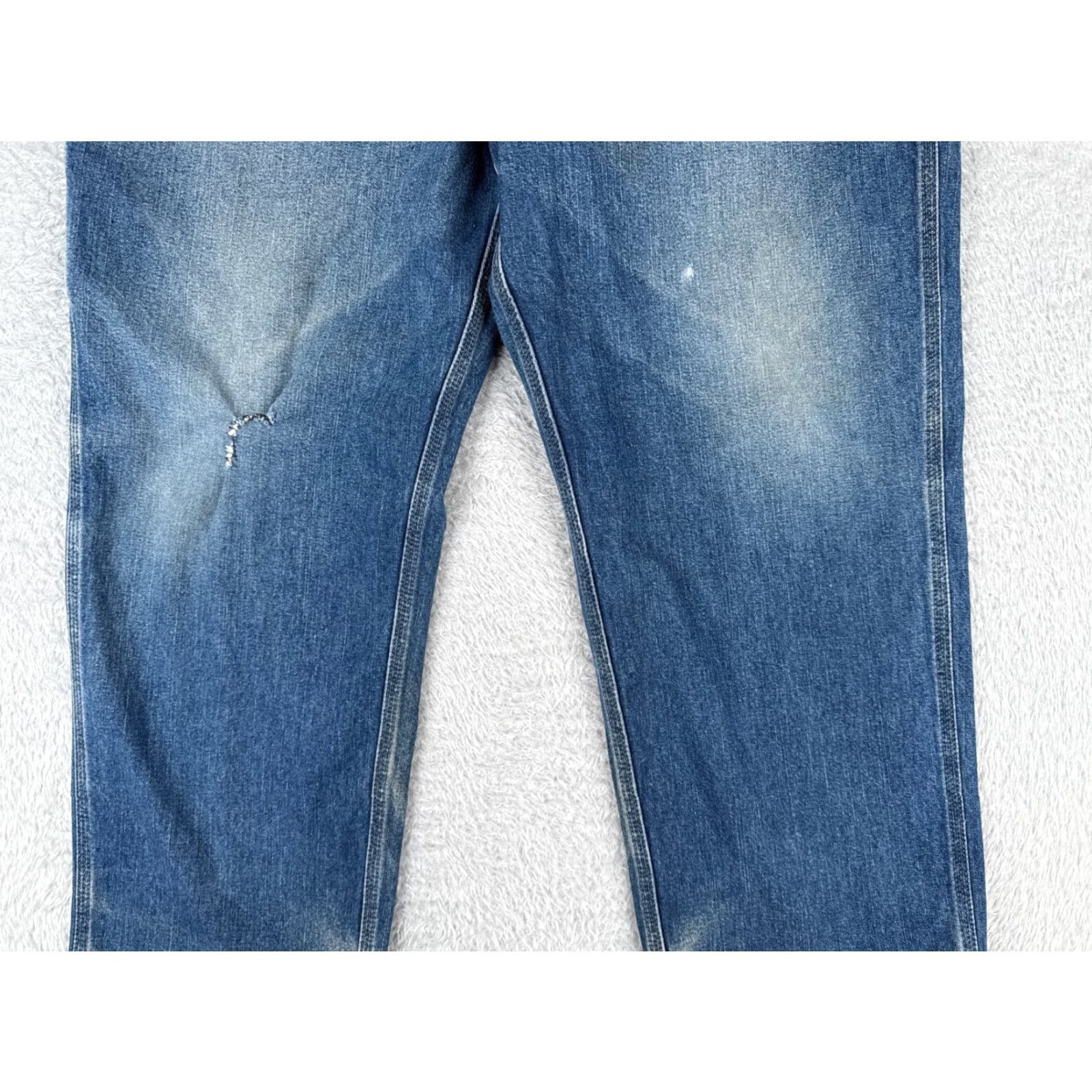 Vintage VINTAGE LL Bean Jeans Mens 40 Blue Denim 100% Cotton Distressed Carpenter 38x27 Size US 32 / EU 48 - 3 Thumbnail