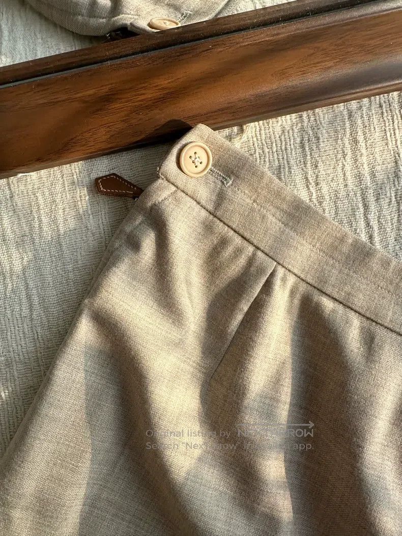 Hermes Hermes Margiela Era Wool Casual Buckle Leisure Pants - Bei Size 24" / US 00 / IT 34 - 6 Thumbnail