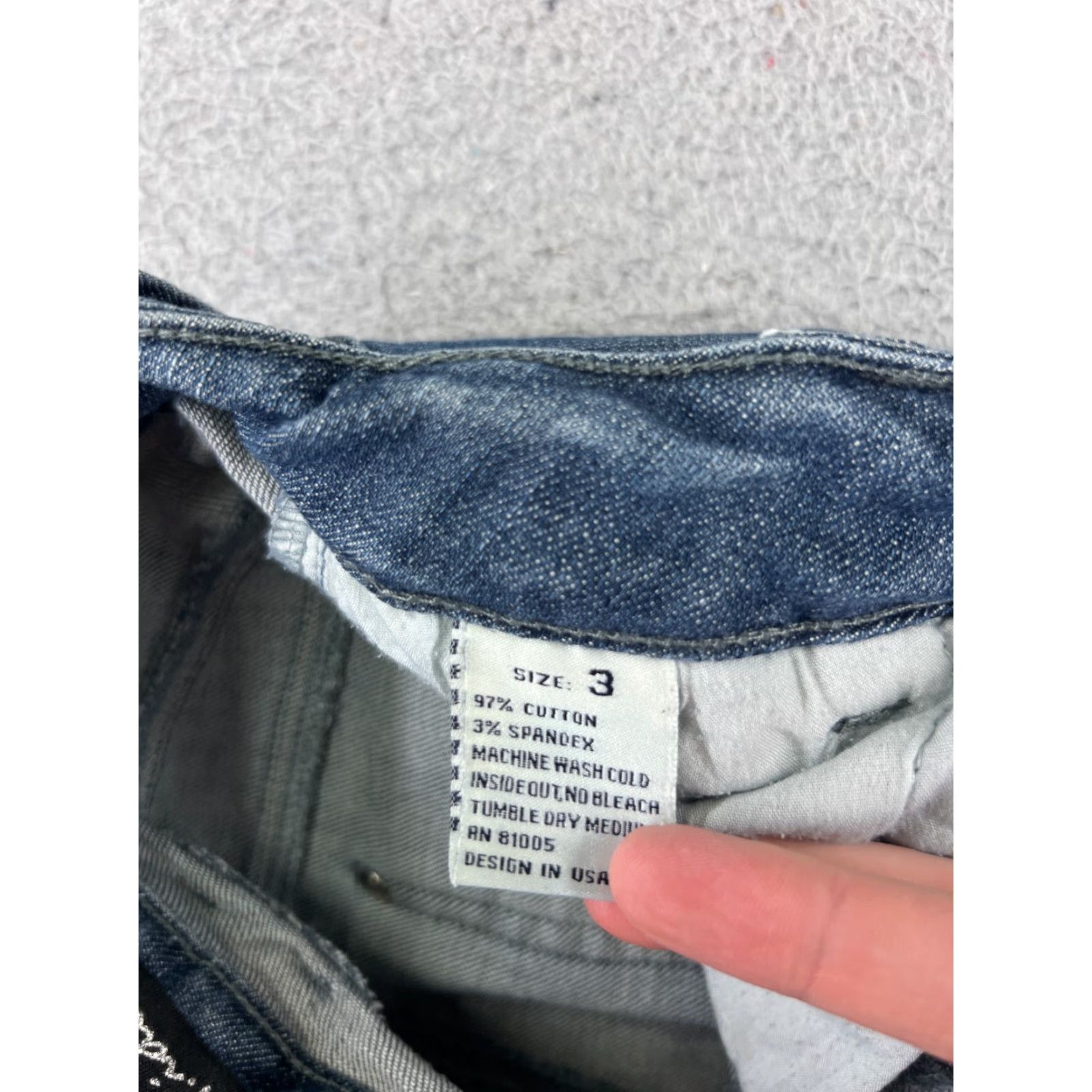 Denime LA Idol Jeans Women Blue Denim Bootcut 24x29 Cotton Embroidered Low Rise 3-Pocket Stretch Regular 5-Pocket Size 26" / US 2 / IT 38 - 7 Thumbnail