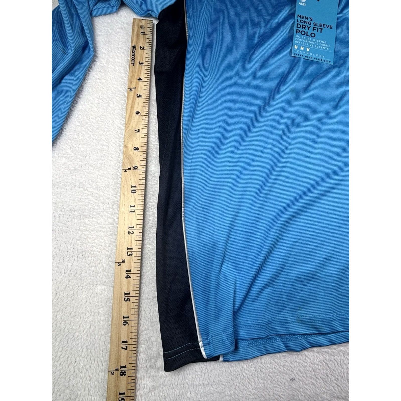 Vintage AT&T Men's Dry Fit Polo Shirt Long Sleeve UHV Technology Polyester Blue Large Mens 2X Size US XXL / EU 58 / 5 - 3 Thumbnail