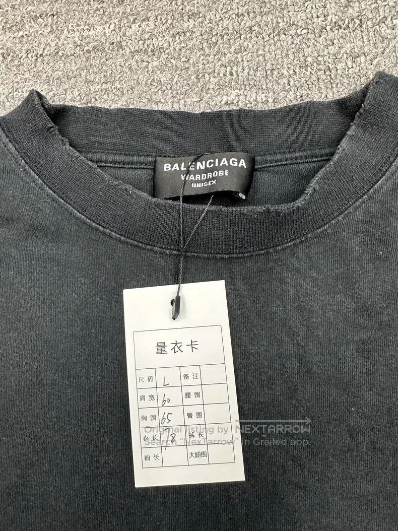 Balenciaga Balenciaga Washed and distressed black short-sleeve Size US L / EU 52-54 / 3 - 2 Thumbnail