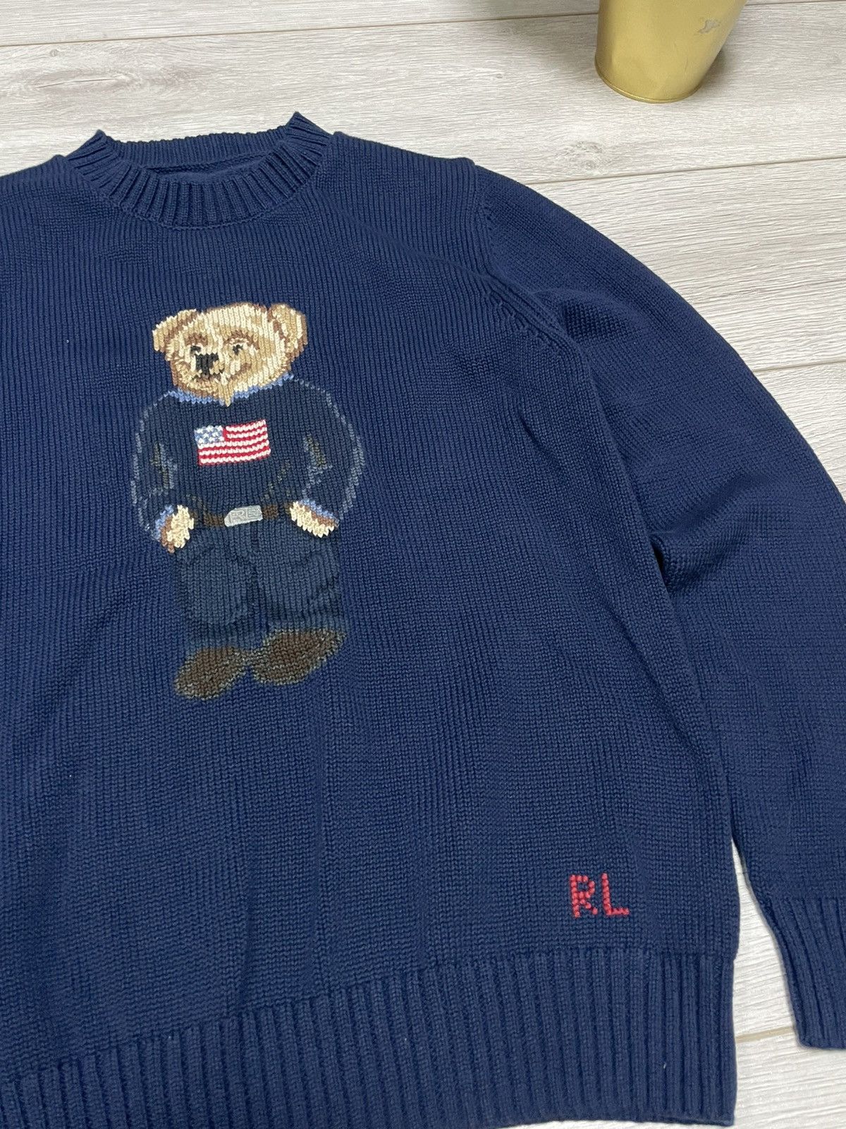 Polo Ralph Lauren POLO Bear 🇺🇸 Ralph Lauren sweater big logo USA flag Size US L / EU 52-54 / 3 - 9 Thumbnail