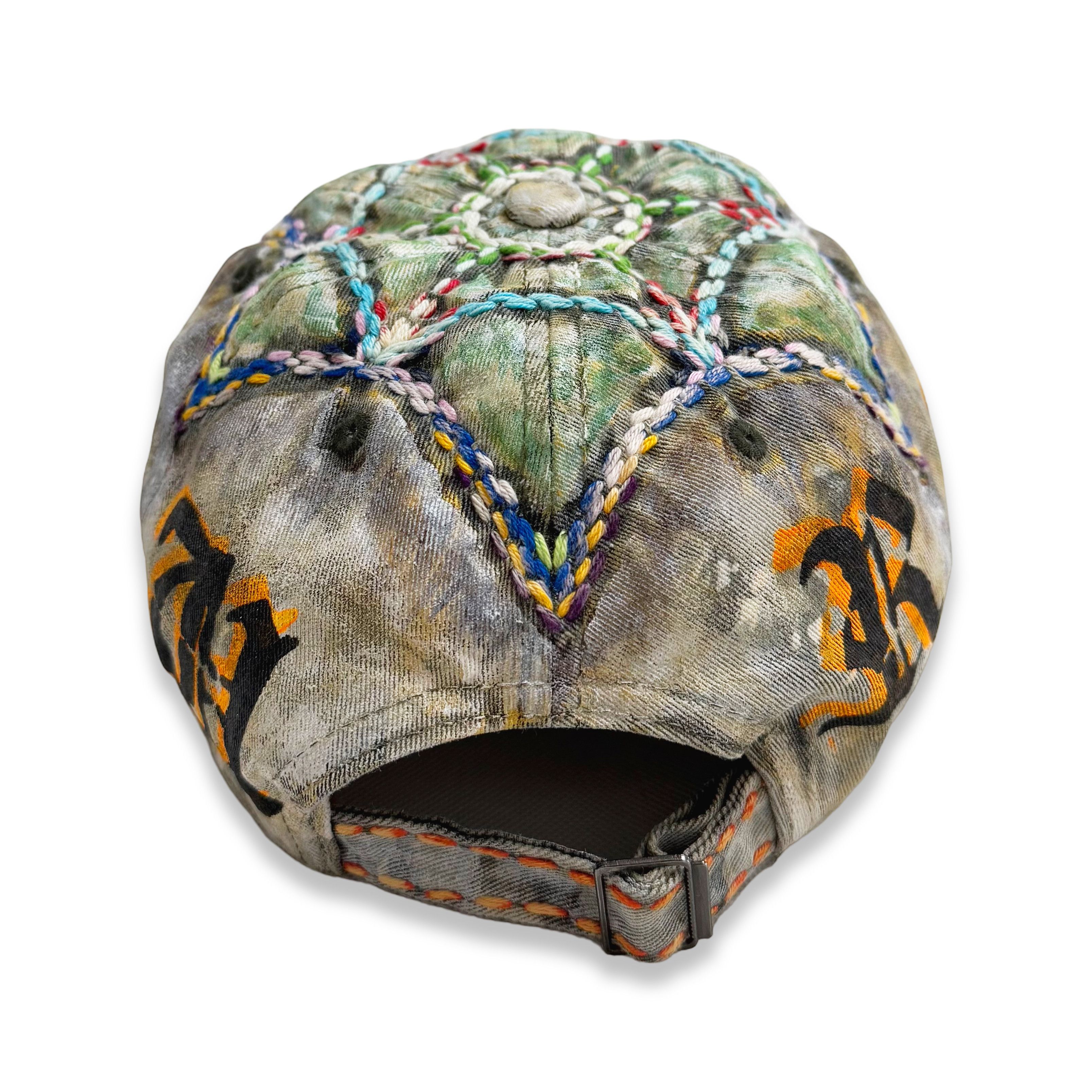 Other Suture Studios Hand Painted Sashiko Embroidered 6-Panel Hat Size ONE SIZE - 8 Thumbnail