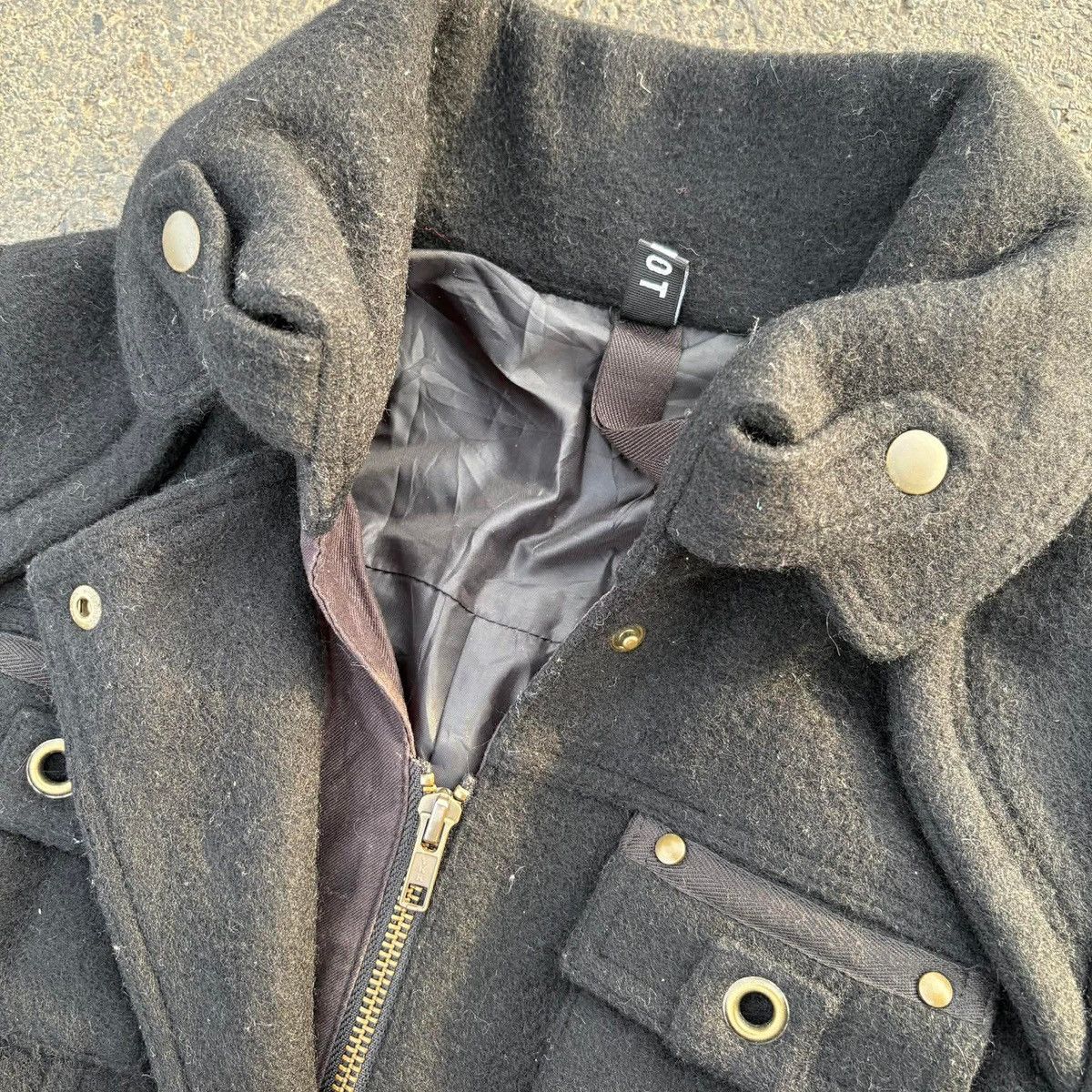 Japanese Brand ERIOT Wool Military Utility Coat Black Y2K Gothic Size S / US 4 / IT 40 - 11 Thumbnail