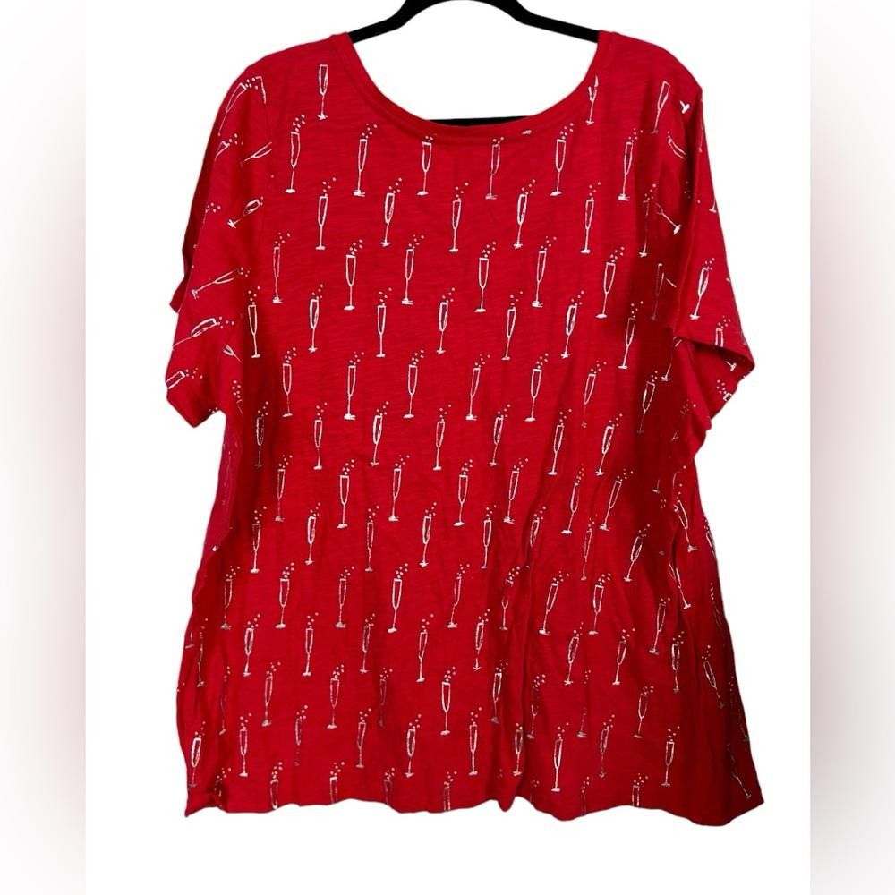 Designer Lane Bryant l NWT Red Champagne Flute Tee 26/28/4X Size M / US 6-8 / IT 42-44 - 6 Thumbnail