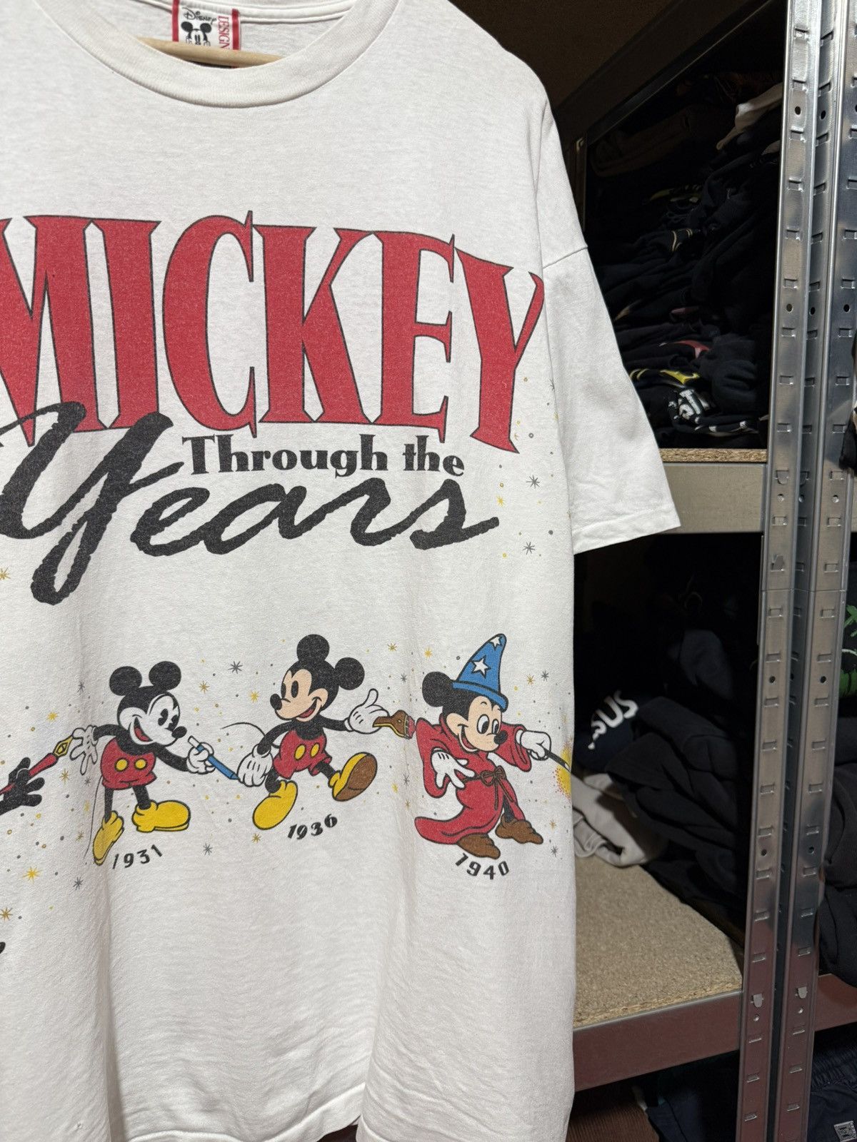 Disney × Mickey Mouse × Vintage Vintage 1990s Mickey Mouse Through The Years Cartoon T-Shirt Size US XL / EU 56 / 4 - 4 Thumbnail