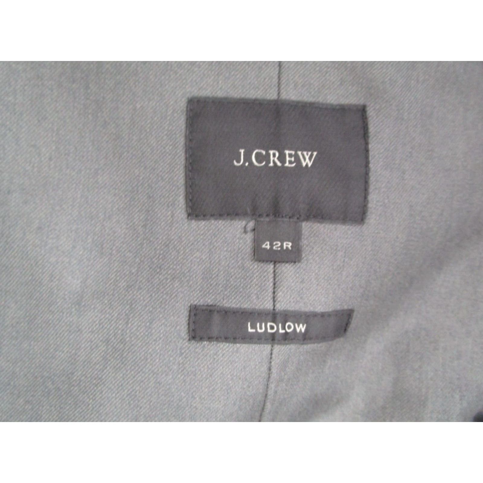 J.Crew J. CREW Blazer Mens 42 R Gray Ludlow American Woolen Wool/Cotton Blend 2 Button Single-Breasted Notch Lapel Jacket Size 42R - 3 Thumbnail