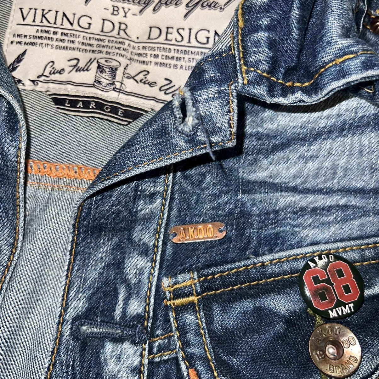 AKOO AKOO Stone Wash Studded Western Denim Vest Size US L / EU 52-54 / 3 - 5 Thumbnail