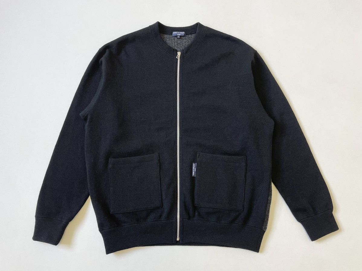 Comme des Garcons A/W 23 Boxy Fit Black Wool Zip Sweater Size US L / EU 52-54 / 3 - 1 Thumbnail