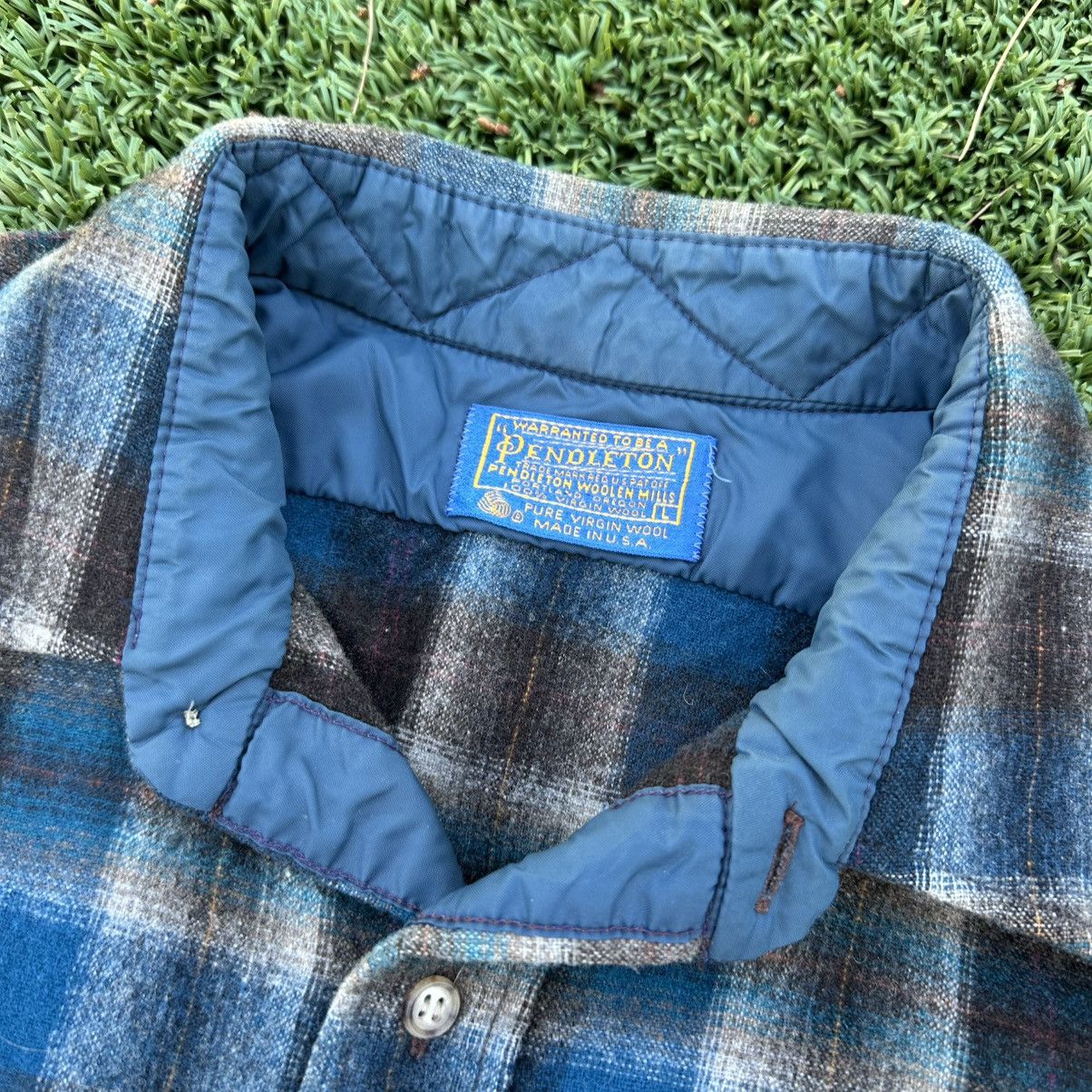 Pendleton Vintage Pendleton Blue Shadow Plaid Wool Flannel Size US L / EU 52-54 / 3 - 2 Thumbnail