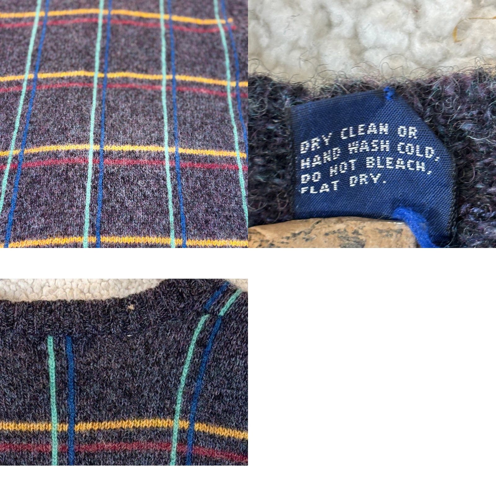 Vintage VINTAGE Crew Vest Sweater Men L Sleeveless Blue Windowpane Plaid Knit Wool Winter Spring Fall Casual Travel Mens Size US L / EU 52-54 / 3 - 8 Thumbnail