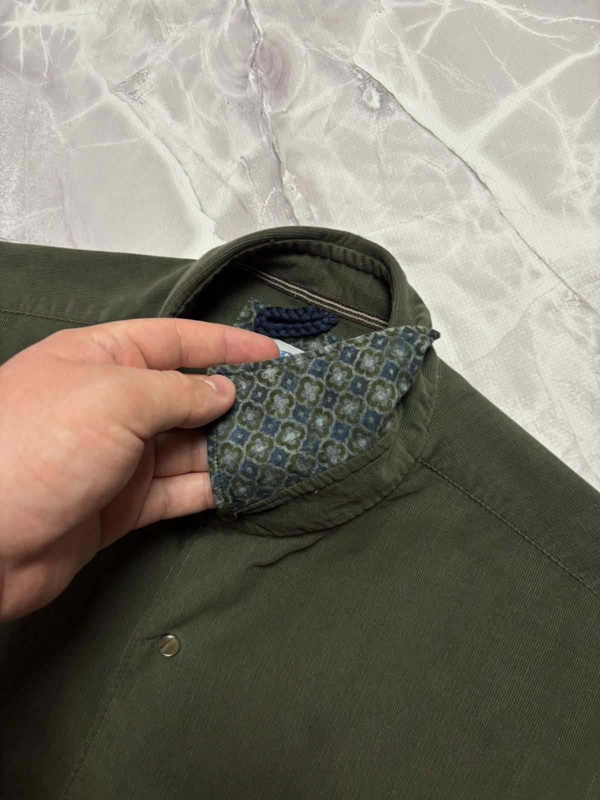 Other ORIAN Corduroy Shirt Slim Fit Green Size 39 Small Size US S / EU 44-46 / 1 - 5 Thumbnail