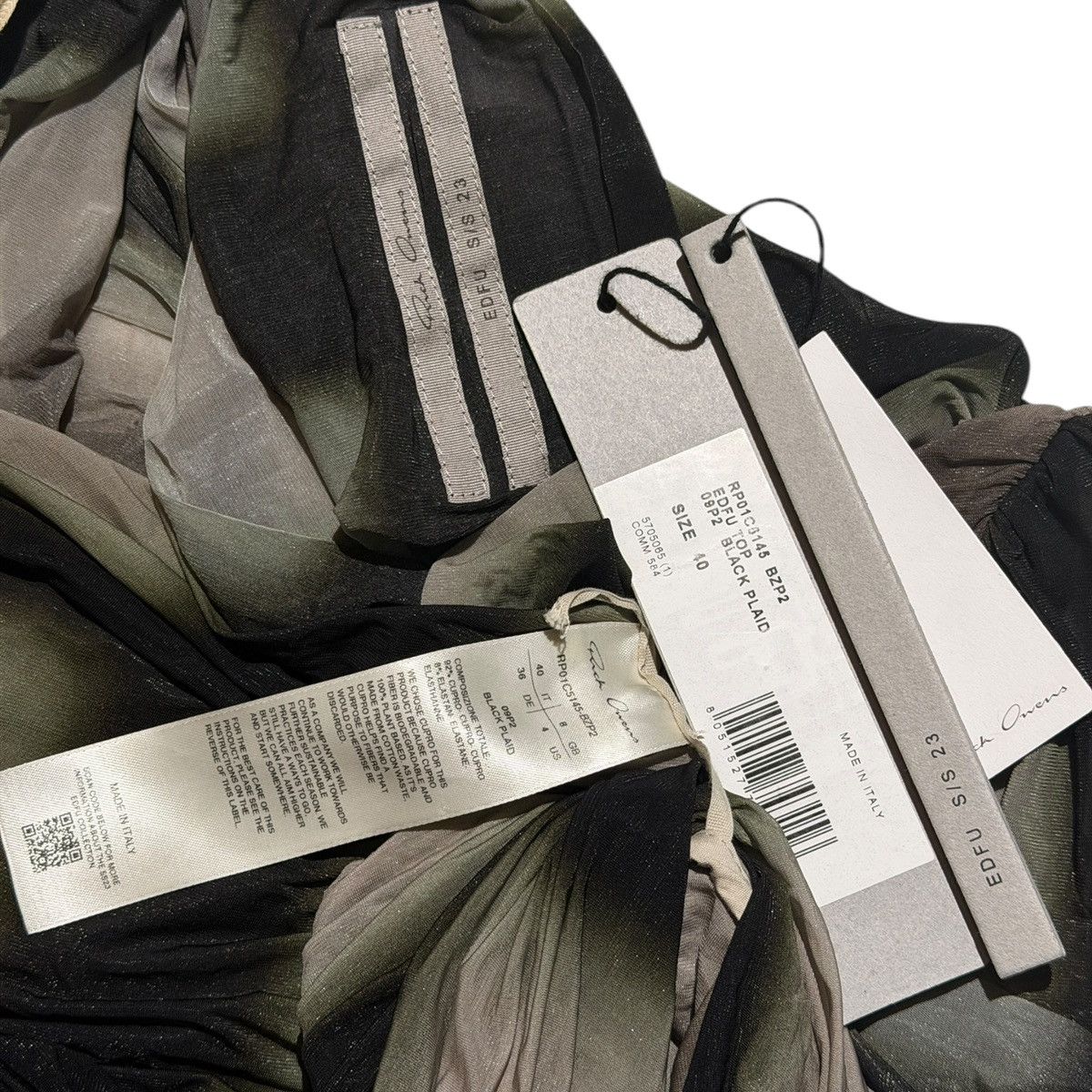 Rick Owens $2,000 SS23 Edfu asymmetric draped top Size S / US 4 / IT 40 - 2 Thumbnail