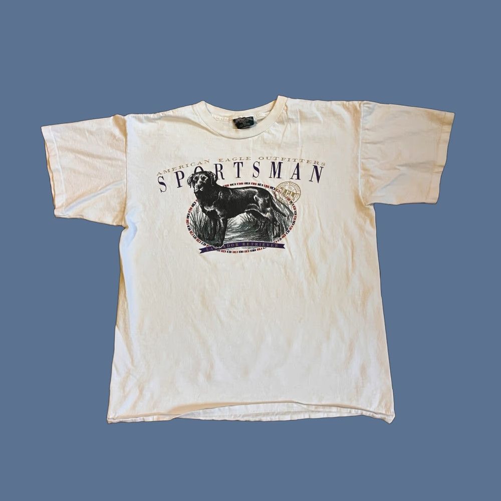 American Eagle Outfitters VINTAGE American Eagle Outfitters Shirt Men’s XL White Labrador Retriever Dog Graphic Print Crew Neck Short Sleeve 90s Size US XL / EU 56 / 4 - 1 Thumbnail