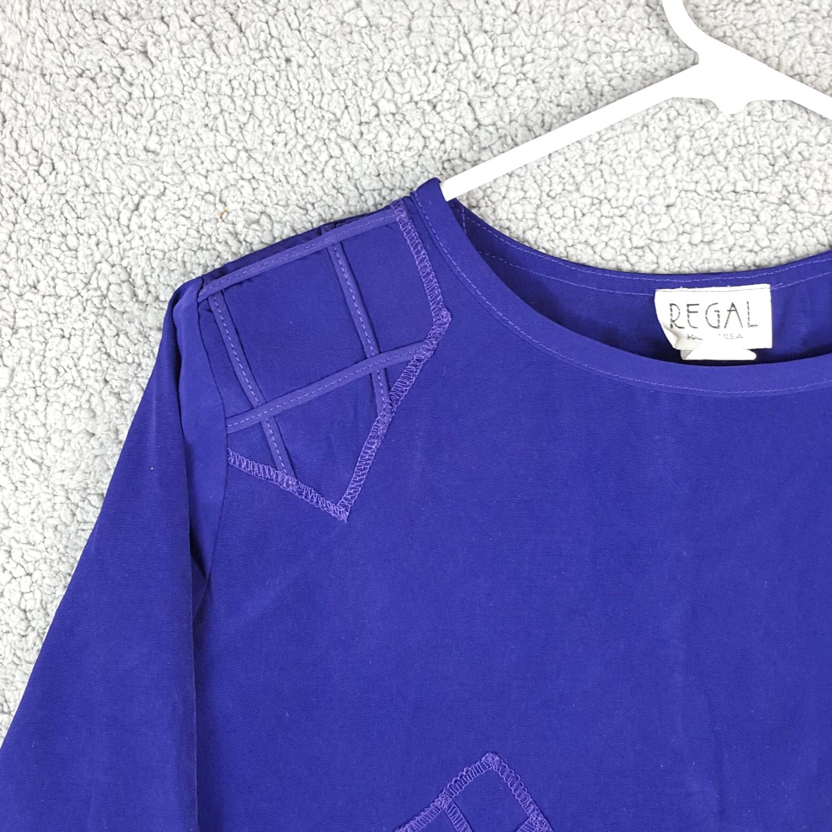Vintage Vintage 80s Regal Purple Embroidered Art T Shirt Women's Size Small Pullover USA Top Vintage Yes Size S / US 4 / IT 40 - 5 Thumbnail