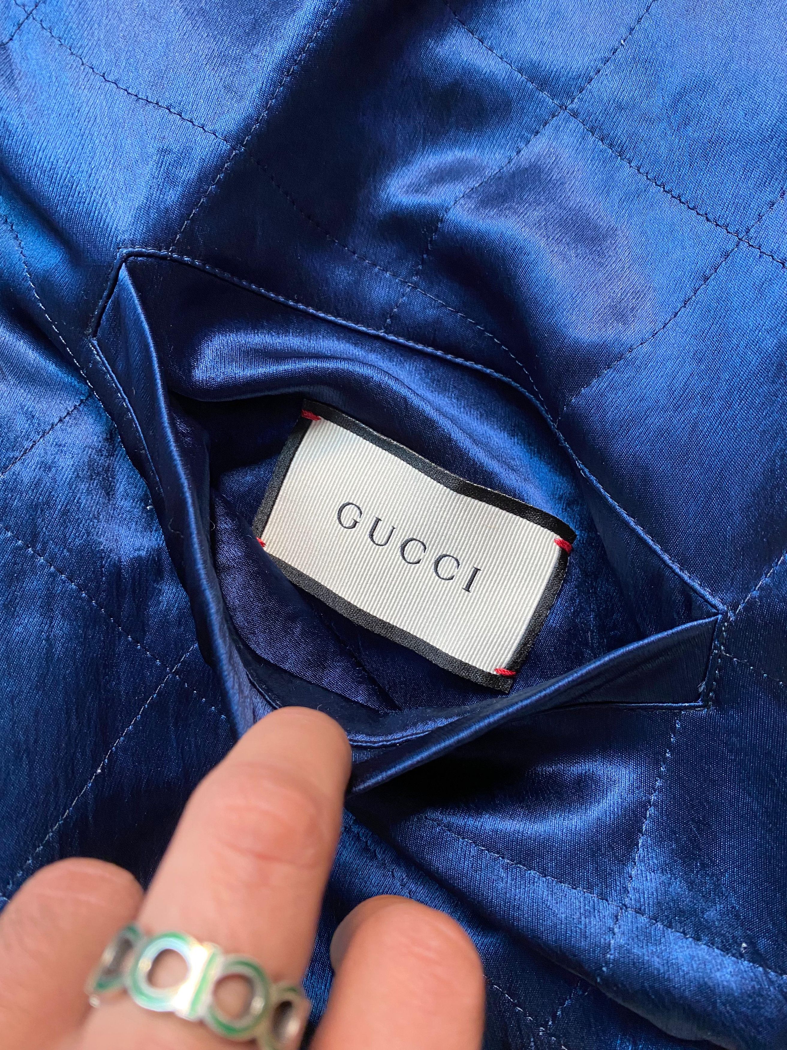 Gucci Gucci Reversible Blue and Red Satin Bomber Jacket Size US M / EU 48-50 / 2 - 5 Thumbnail
