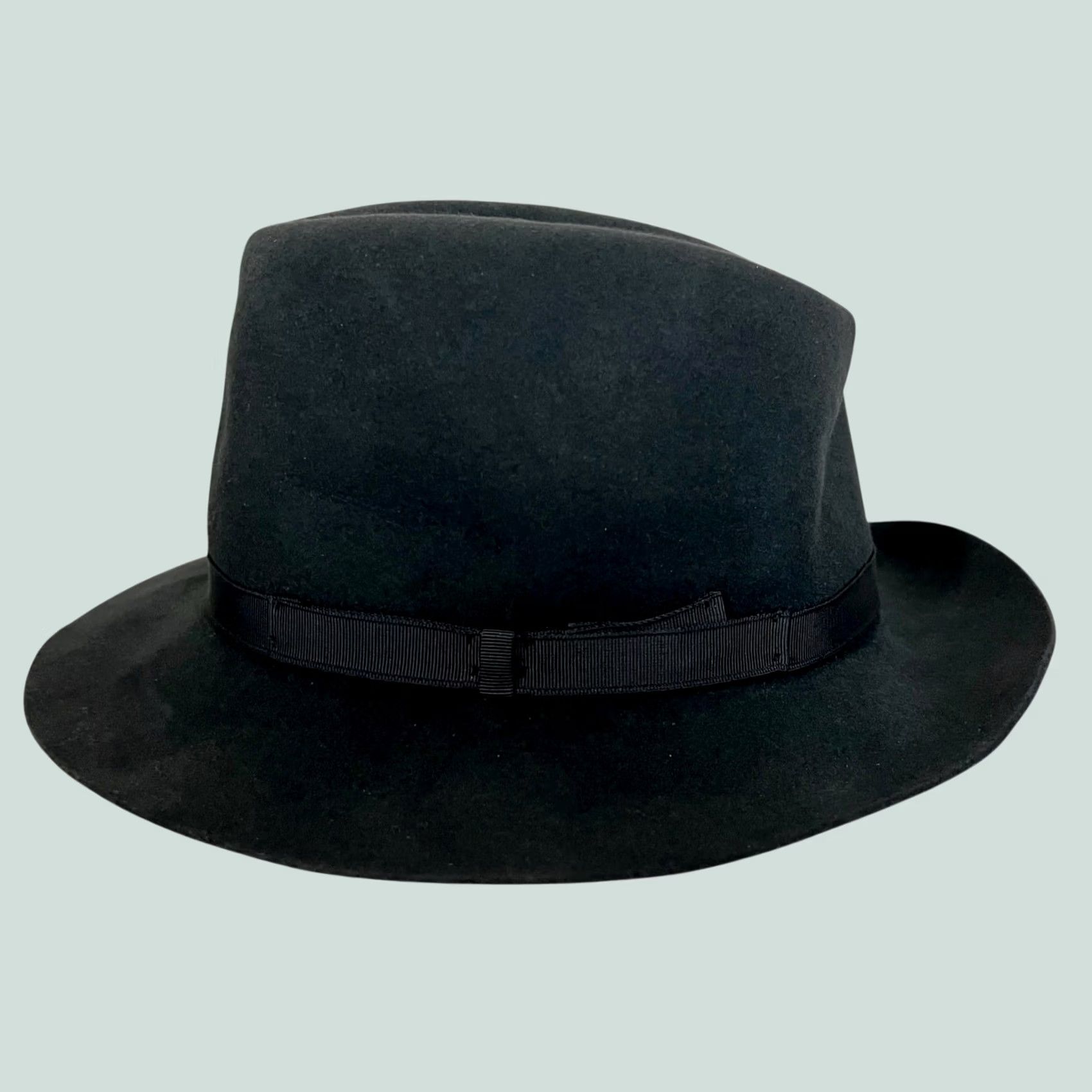 Borsalino BORSALINO Black Fur Felt Fedora Hat SZ 7 56 Made Italy Water Repellent Fedora Mens Size ONE SIZE - 1 Thumbnail