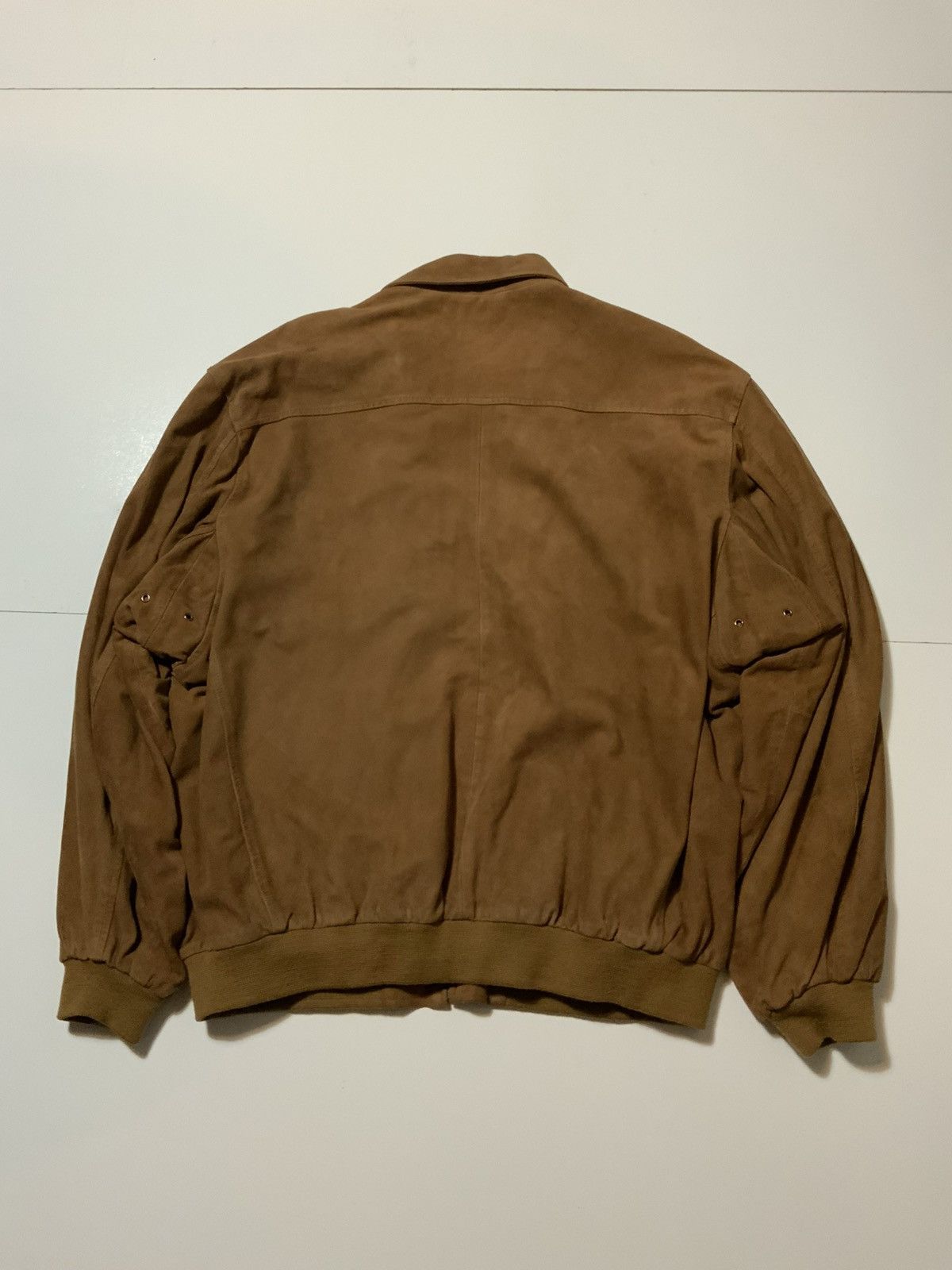 Golden Bear × Vintage Vintage Golden Bear Suede Leather Cognac Zip Bomber Jacket Size US XL / EU 56 / 4 - 3 Thumbnail