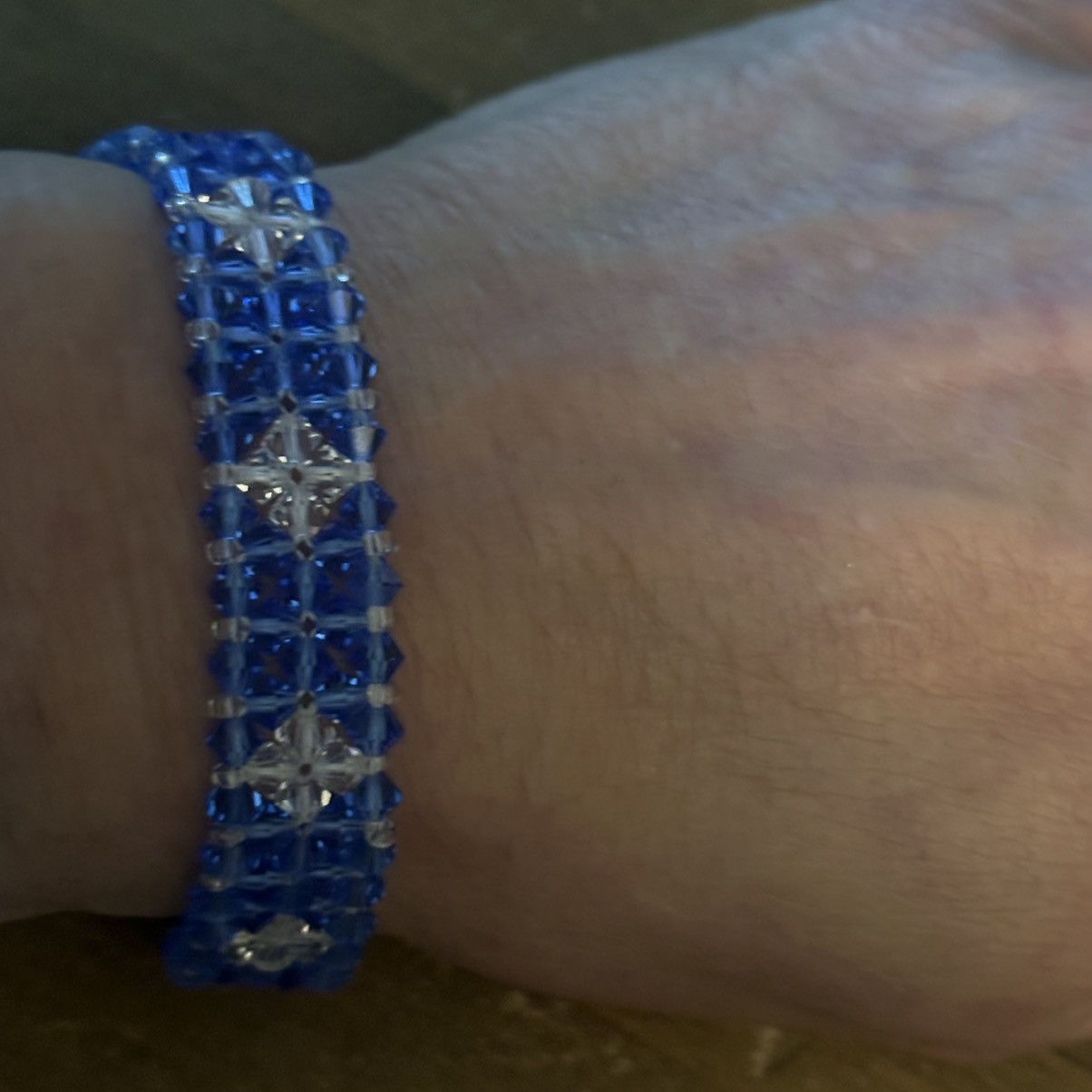 Other Blue crystal bead woven lattice bracelet Size ONE SIZE - 3 Thumbnail