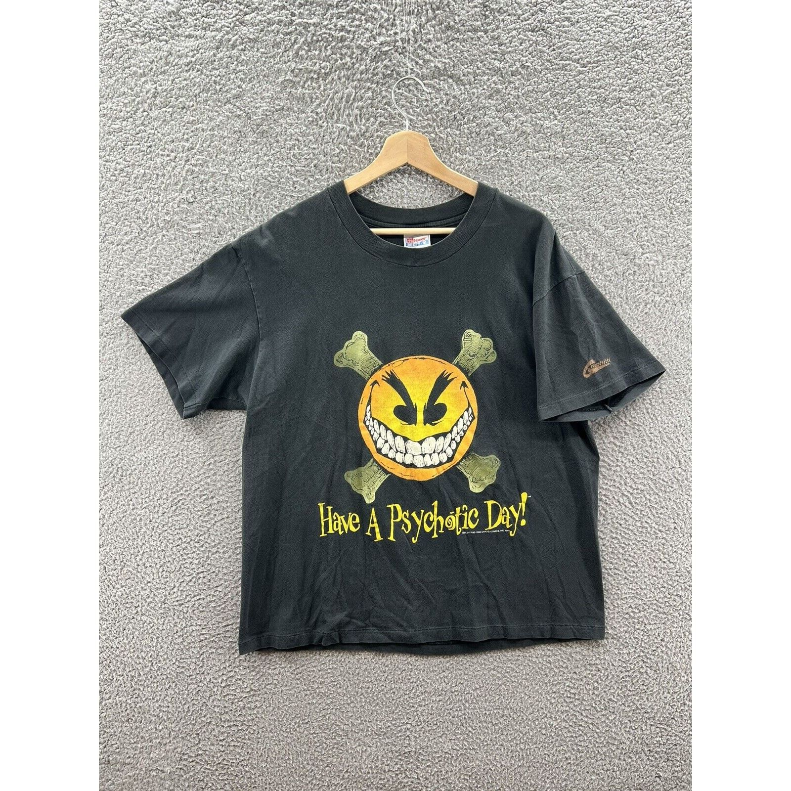 Hanes 1996 Have A Psychotic Day Chaos Comics Graphitti T-Shirt Size US L / EU 52-54 / 3 - 1 Thumbnail