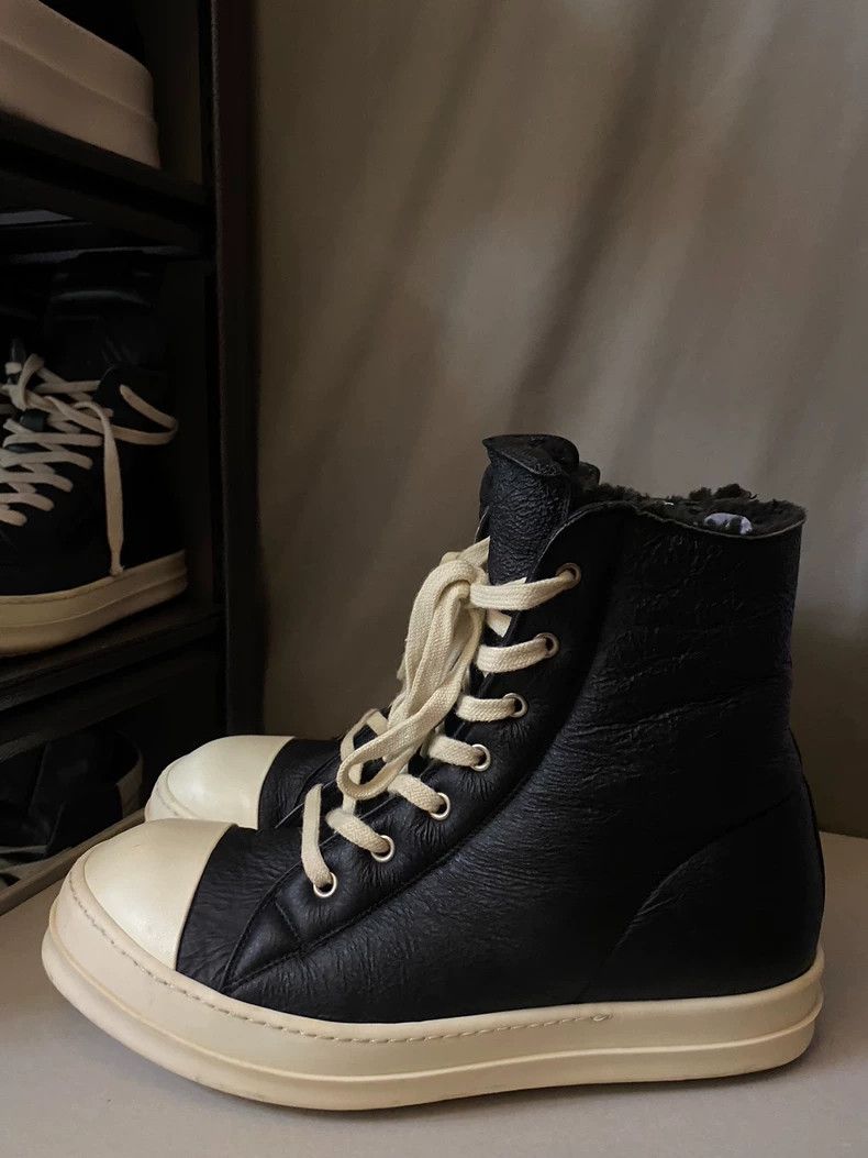 Rick Owens Rick Owens High-Top Leather Fur Sneakers-yf Size US 10.5 / EU 43-44 - 1 Thumbnail
