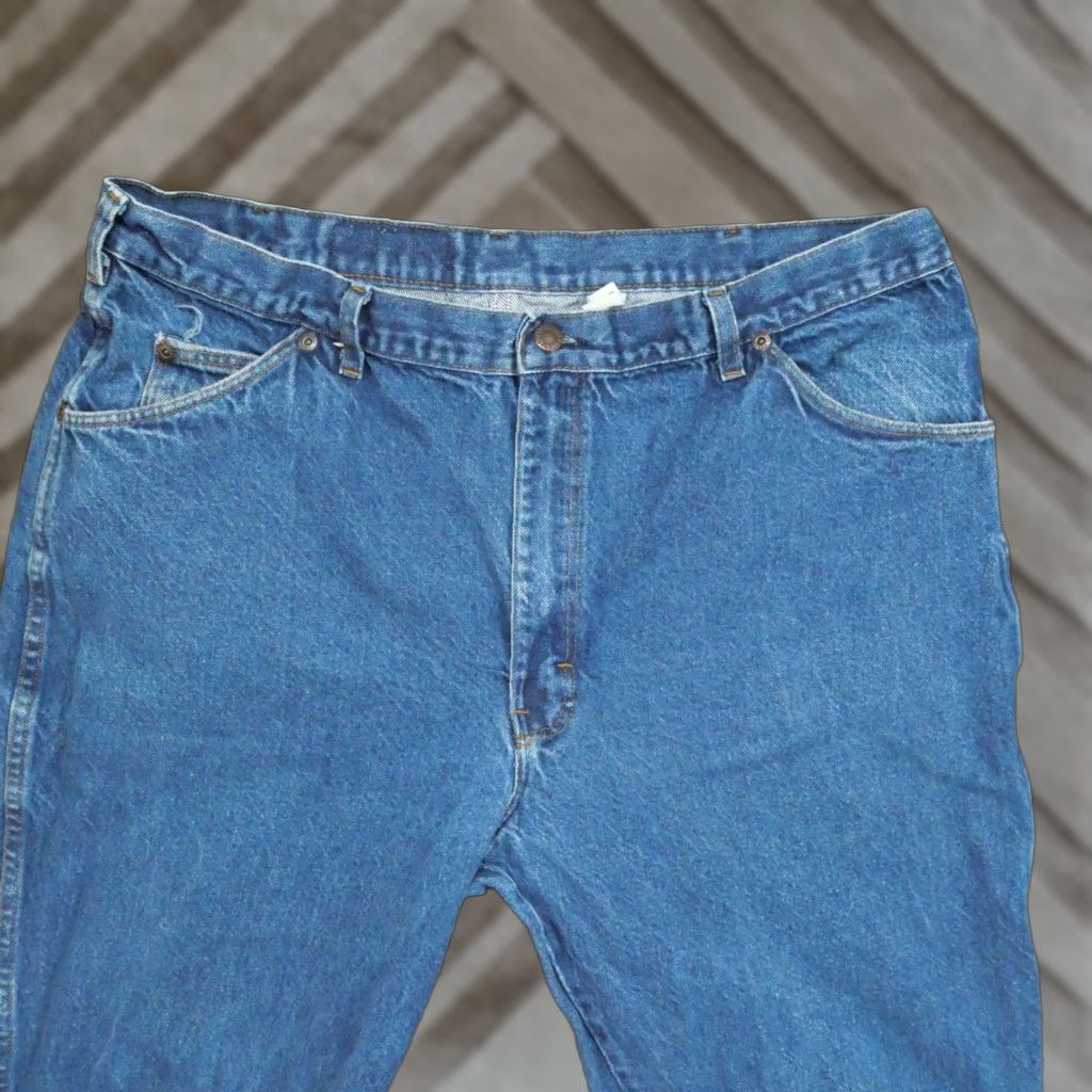Dickies VINTAGE Dickies Jeans Mens 38x29 Blue Denim Pants 80s Jeans Mens 38 29 Blue Denim 80s Relaxed Straight Vintage Mens Blue Jeans - Branders 80s Size US 38 / EU 54 - 1 Thumbnail