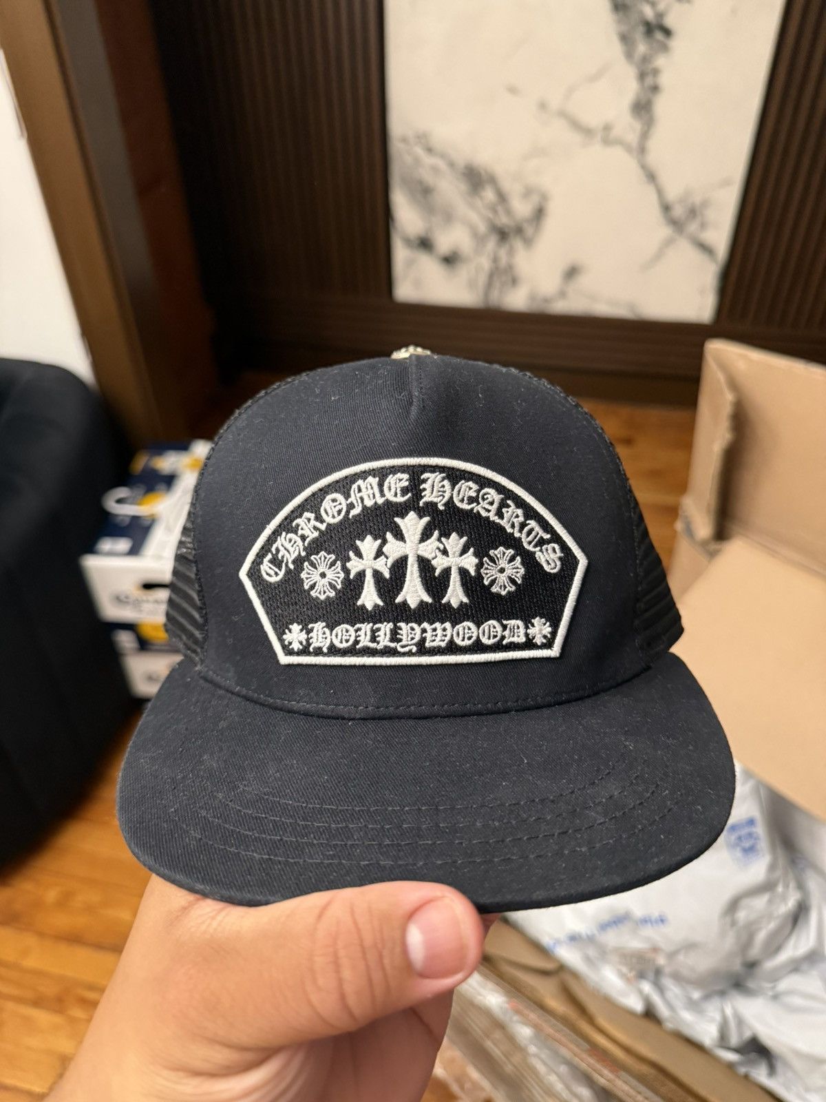 Chrome Hearts Chrome Hearts King Taco Trucker Hat Triple Cross Size ONE SIZE - 3 Thumbnail