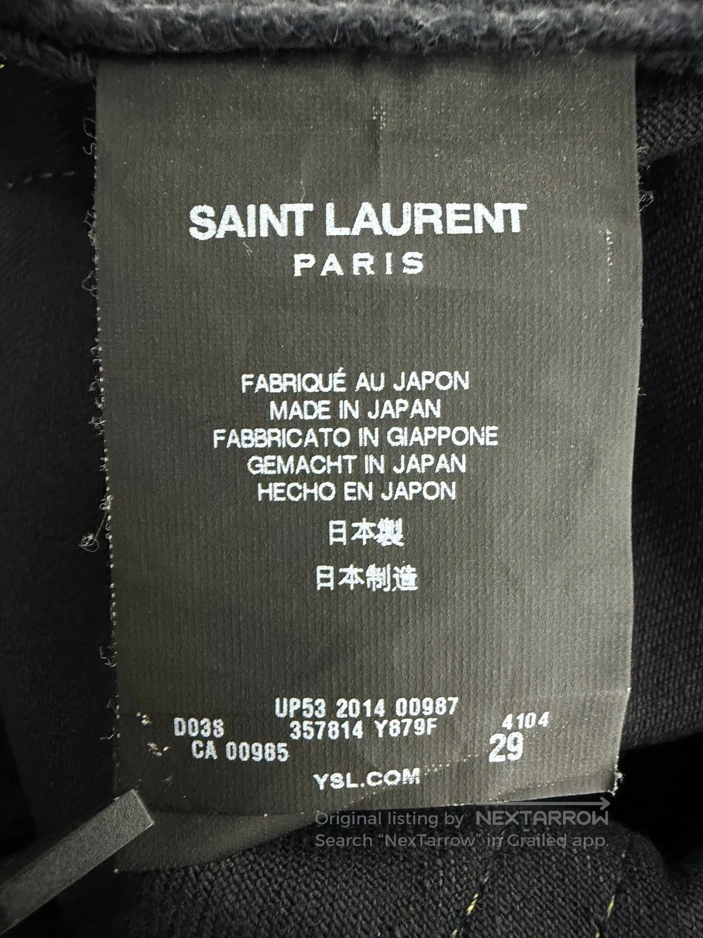 Saint Laurent Paris Black Distressed Skin Fit Jeans. Size US 29 - 6 Thumbnail