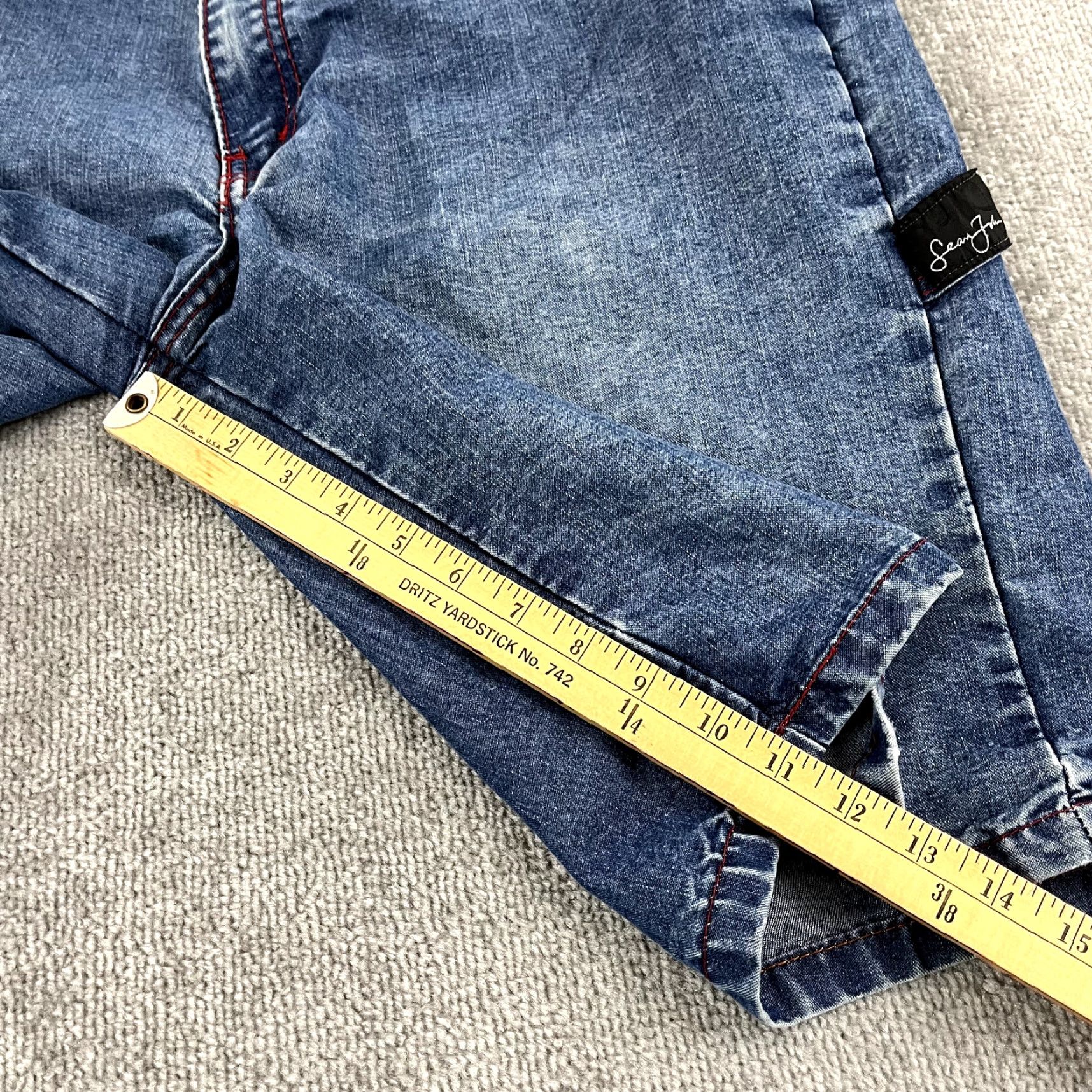 Sean John SEAN JOHN Shorts Mens 33 x 11.5" Blue Baggy Denim Hip Hop Grunge Y2K Jeans 5-Pocket Shirt Casual Mens Size US 33 - 6 Thumbnail
