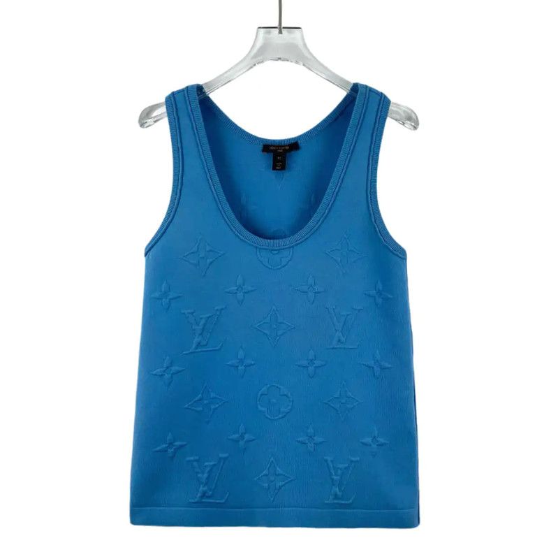 Louis Vuitton Blue Cotton Women's T-Shirt 0089
